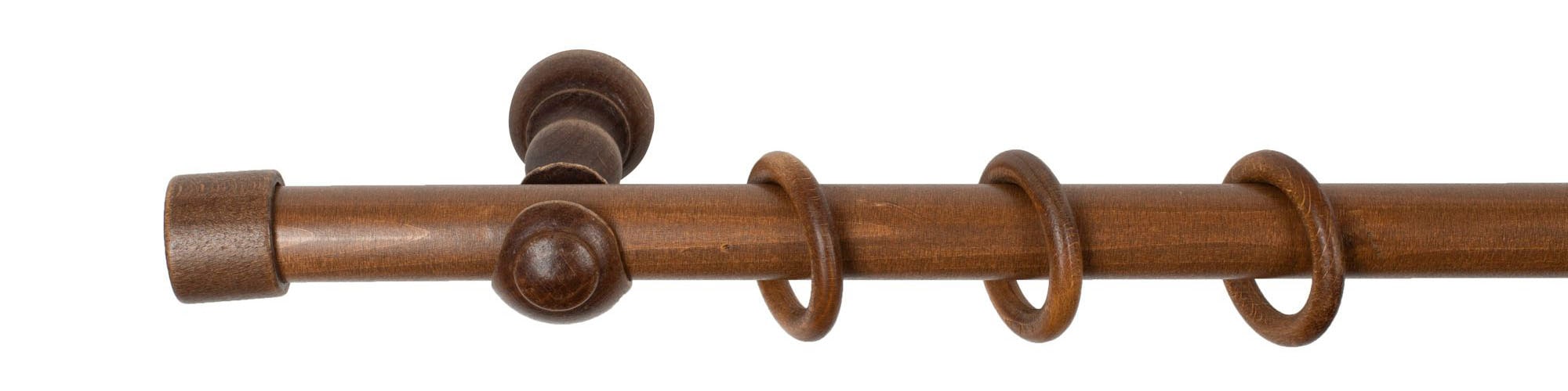 SN DECO GROUP Gardinenstange »Cafiro«, 1 läufig-läufig, Fixmass, 28 mm, Holz, verschiedene Längen und Farben, Komplettset