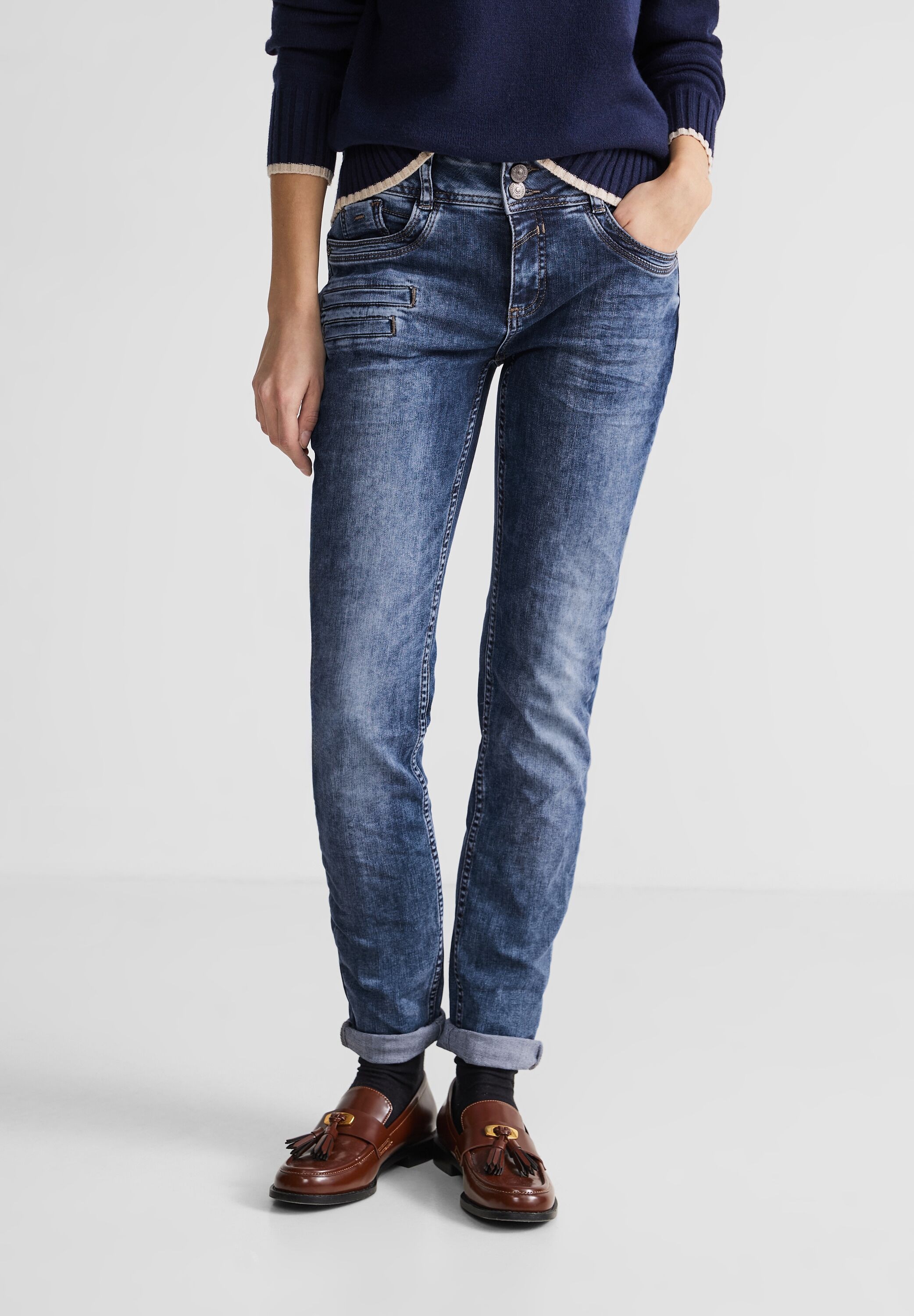 Slim-fit-Jeans, mit dekorativen Taschen vorne