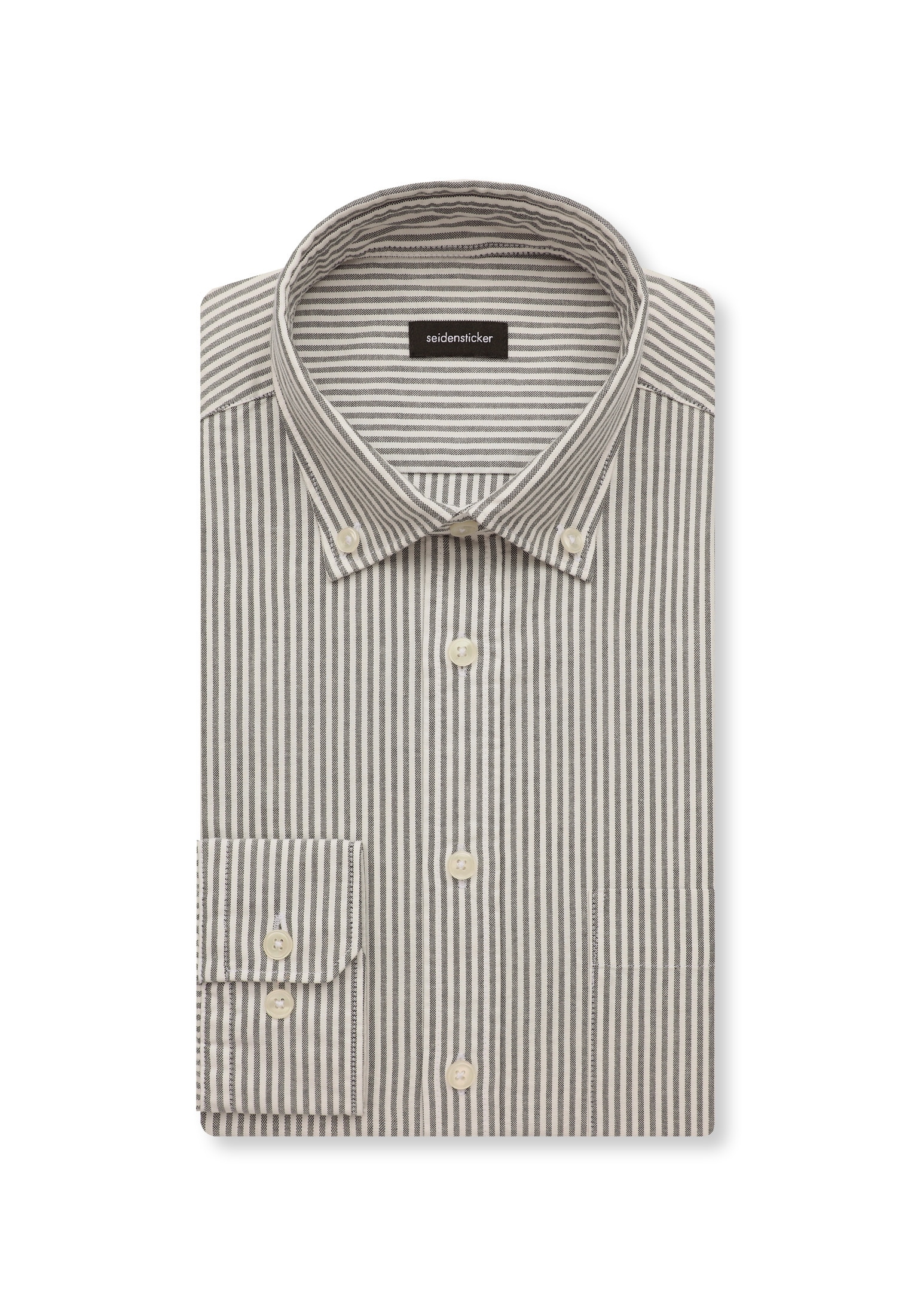 seidensticker Businesshemd »Schwarze Rose« Regular 1/1 Button-Down-Kragen Streifen