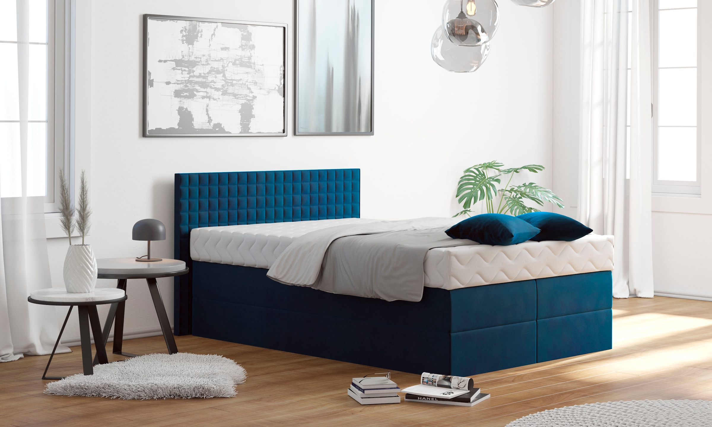 Image of Westfalia Schlafkomfort Boxspringbett "50" mit Zierkissen, wahlweise mit Topper