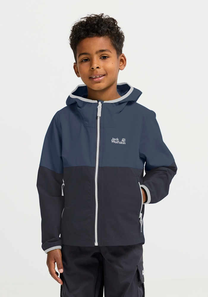 Jack Wolfskin Veste softshell »SANDBIRD HOODED JKT K« mit Kapuze Winddicht, atmungsaktiv, Übergangsjacke