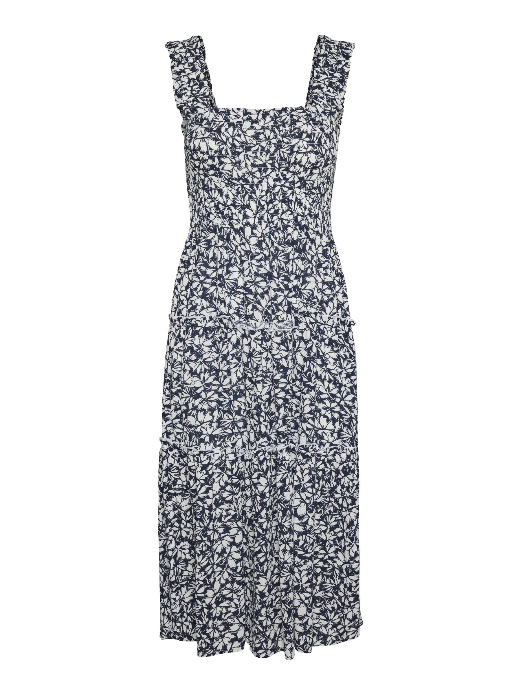 Vero Moda Sommerkleid »VMMENNY SL SMOCK CALF DRESS WVN GA«