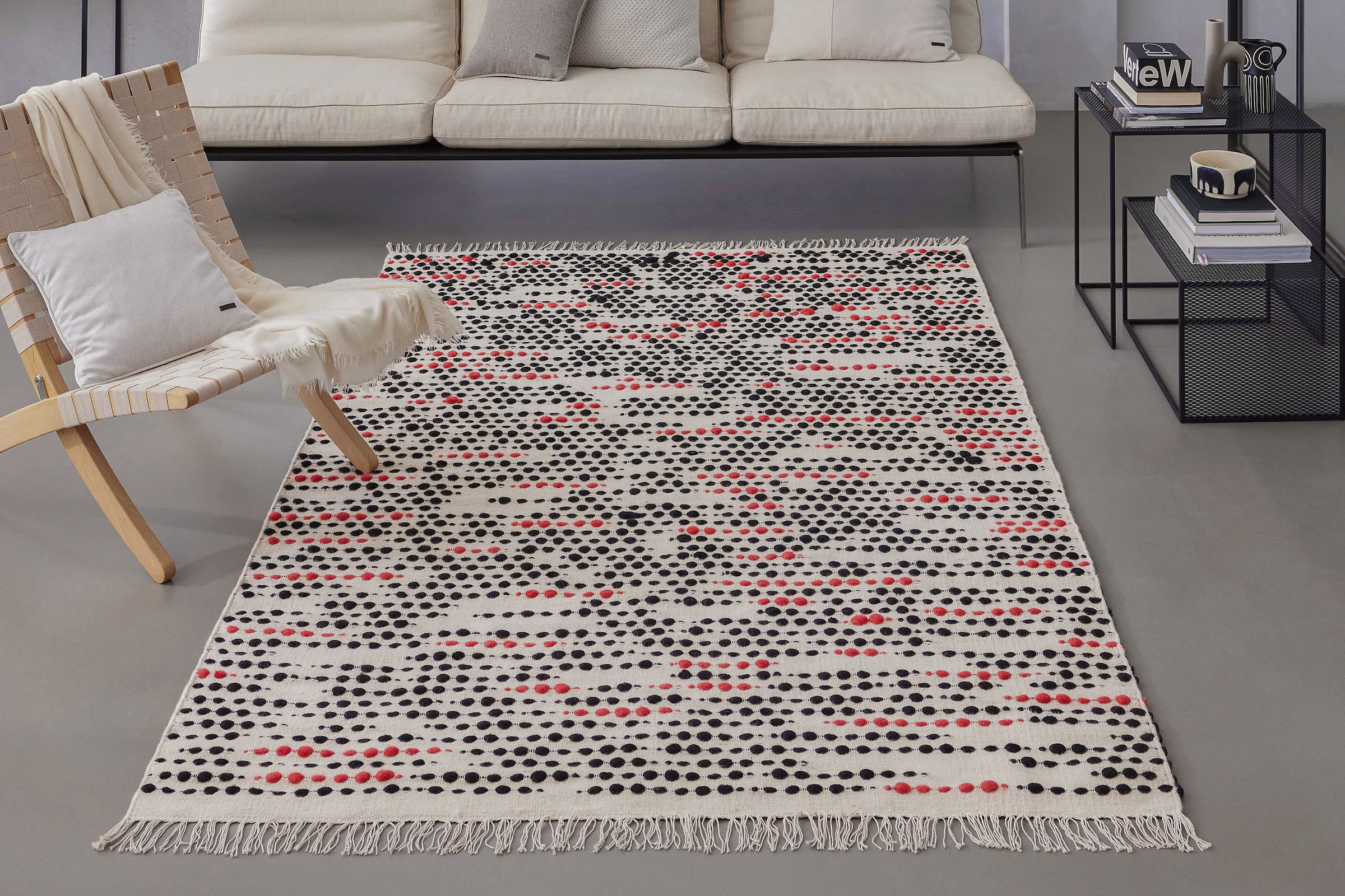 Wecon home Tapis »London Red« Rectangulaire 11 mm Höhe handgewebt, robust, strapazierfähig, skandinavisch, Naturfaser