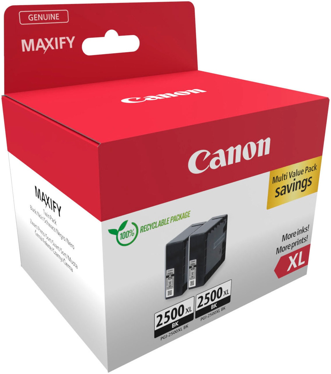 Canon Tintenpatrone »PGI-2500XL BK Twin Pack«, (Packung, 2 St.)