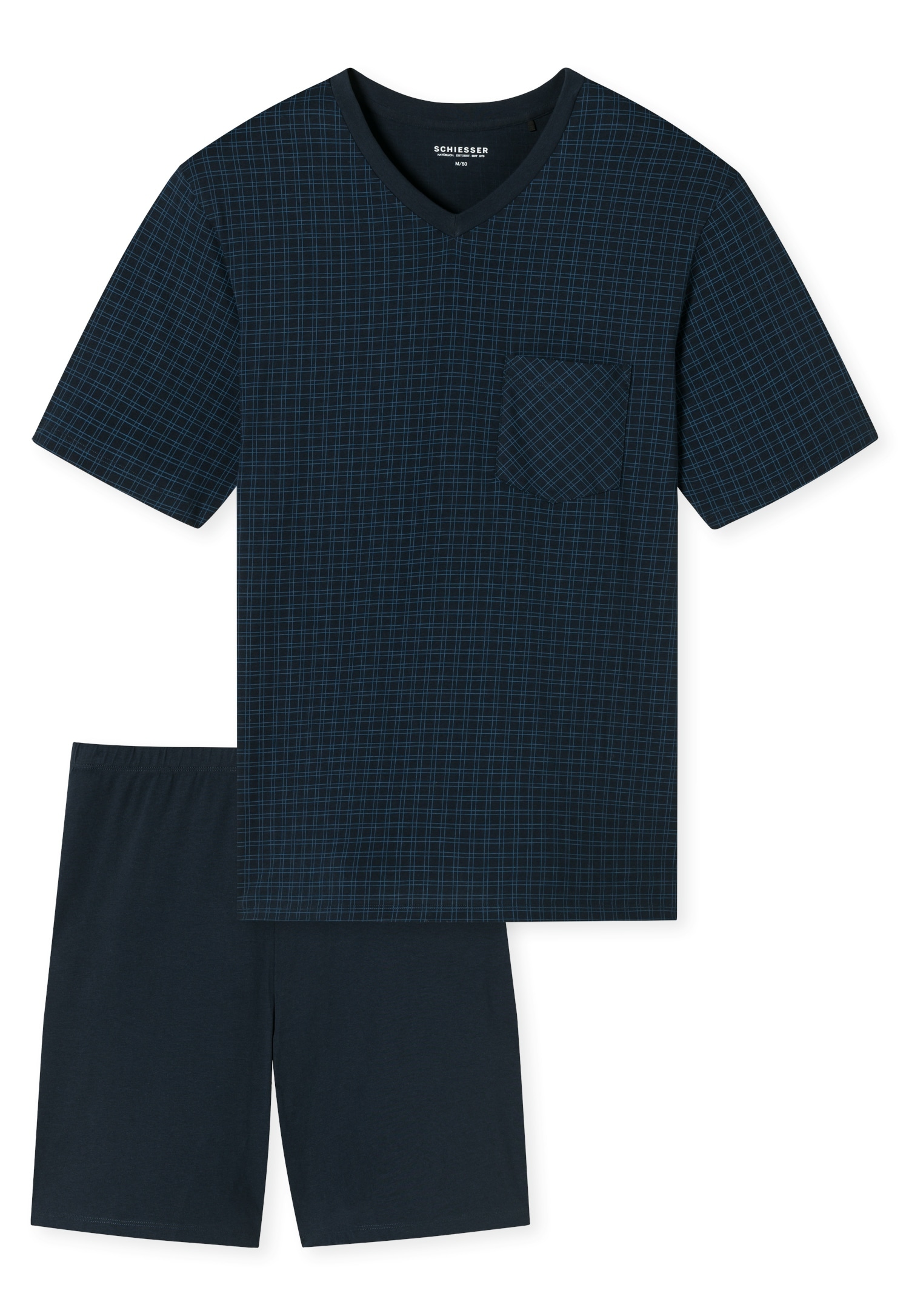 Schiesser Shorty »Comfort Essentials«, (2 tlg.), Brusttasche, V-Ausschnitt, Kurzarm, Baumwolle