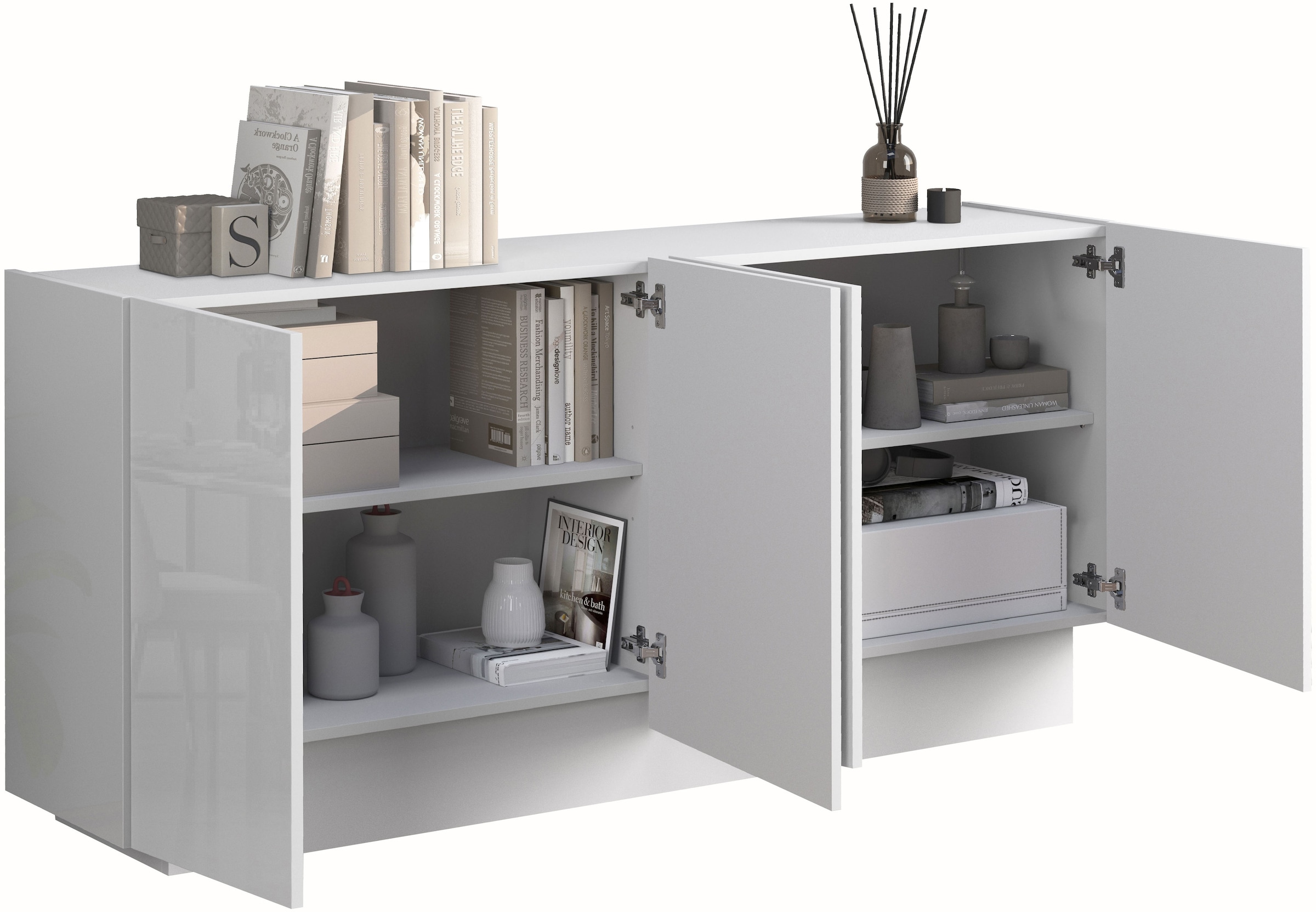 INOSIGN Sideboard »VELA, Sideboard, Breite 160 cm, Design mit schrägen Türen« 1 Stk. tlg. Made in Italy, Masse-B/T/H: 160x35x75,Sideboard, Anrichte, Kommode