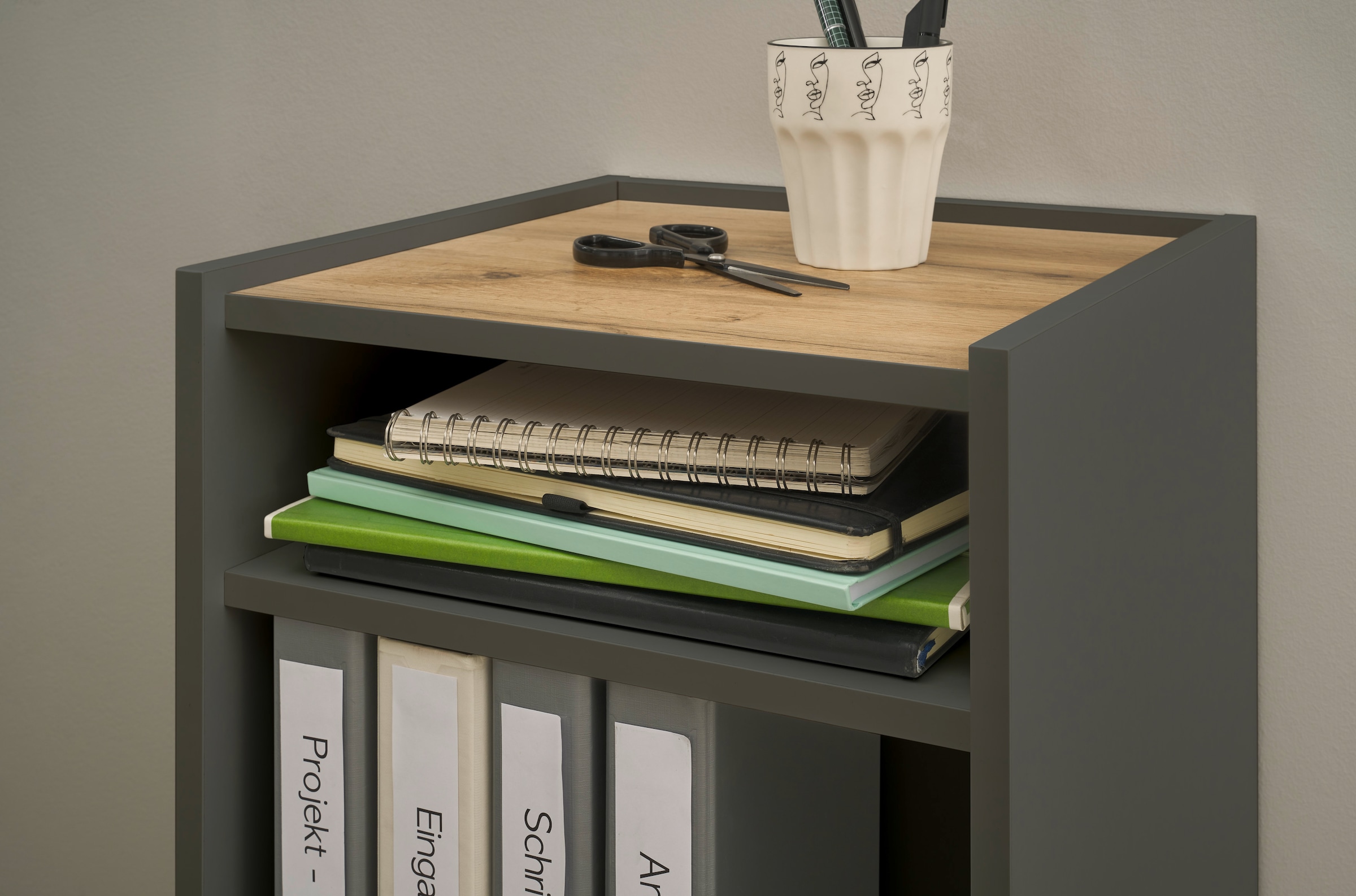 INOSIGN Büromöbel-Set »CITY/GiRON, modernes Design, Homeoff., Büro in zwei Farben/Wotan Eiche«, (Set, 2 tlg.), enthält Schreibtischunterschrank, Schreibtisch, wohnliches Home Office