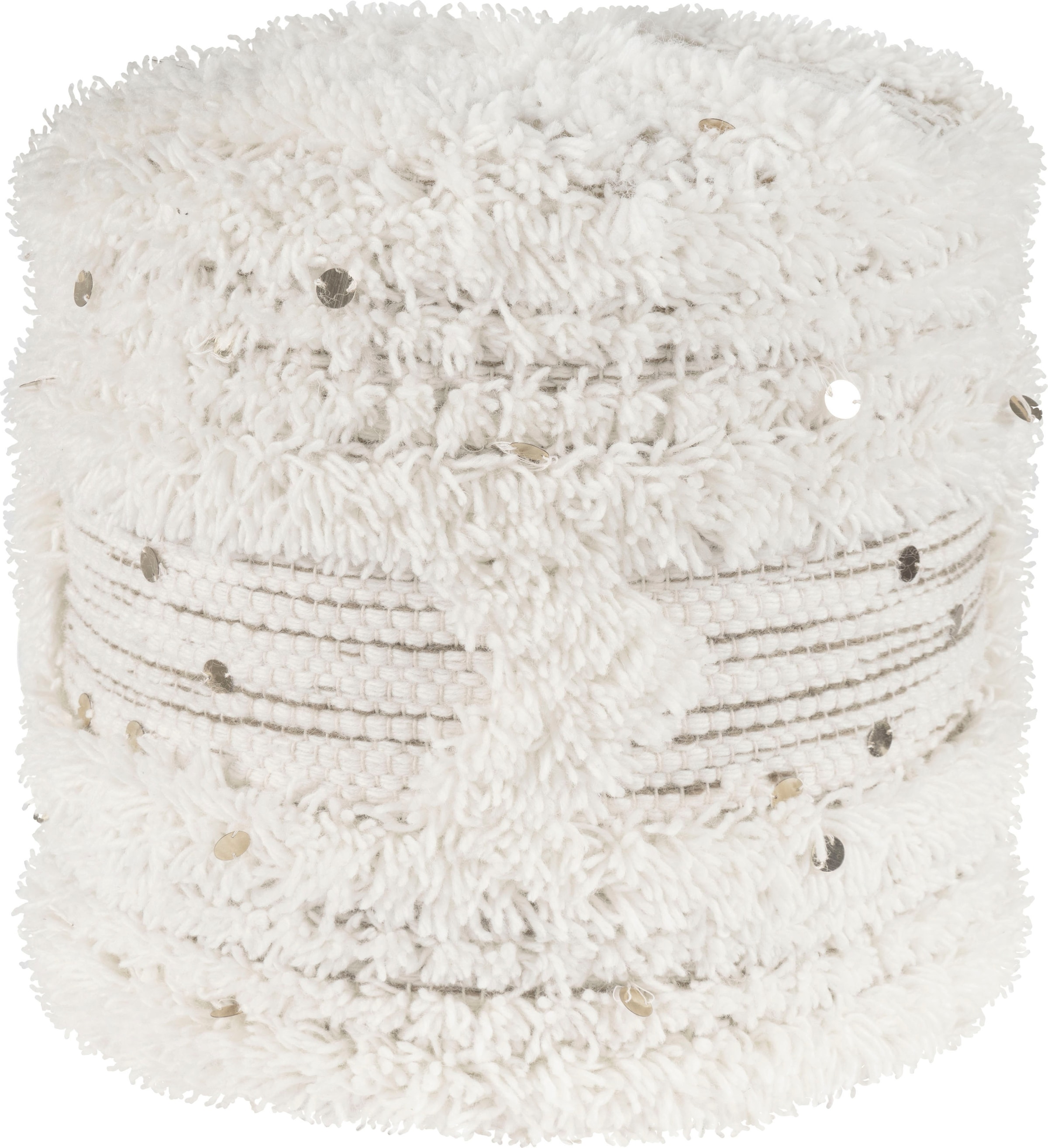 Image of Kayoom Pouf "Bohist 425 35cm x 35cm, Strukturen mit Fransen und Quasten" 1 Stk. tlg. handgefertigt, Unikat, sehr gut kombinierbar, vielfältig im Einsatz