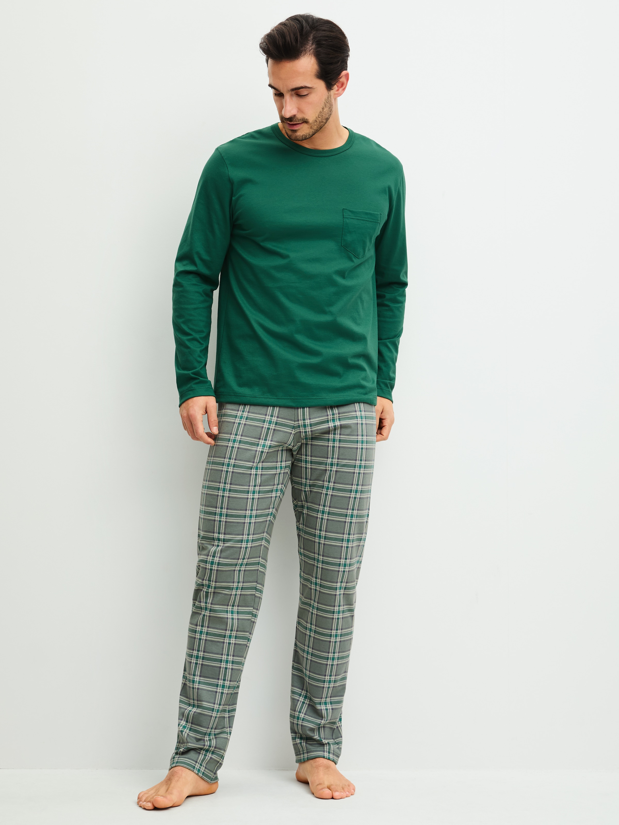 Image of CALIDA Schlafanzug "Relax Imprint 2" 2 Langarm-Shirt & Hose mit geradem Bein