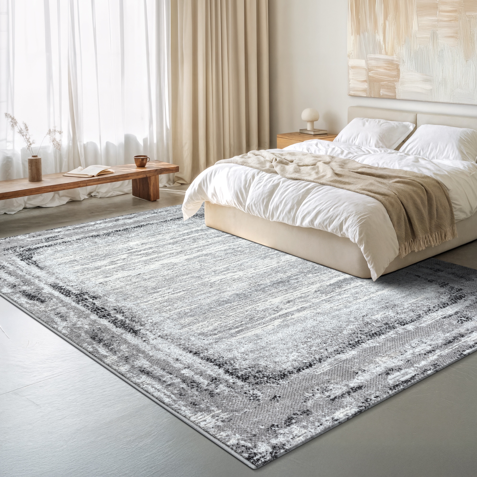 Sanat Tapis »Harmony 3215 , auch als Läufer« Rectangulaire 12 mm Höhe Wohnzimmer, Kurzflor, modern, Bordüre, Schlafzimmer