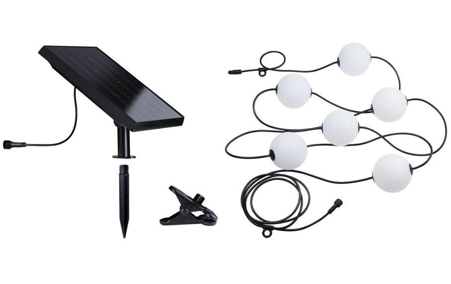 Paulmann Guirlande lumineuse LED »Naima IP67 3000K 5,8m 6x60lm Schwarz« 6 cuis-flammig spritzwassergeschützt