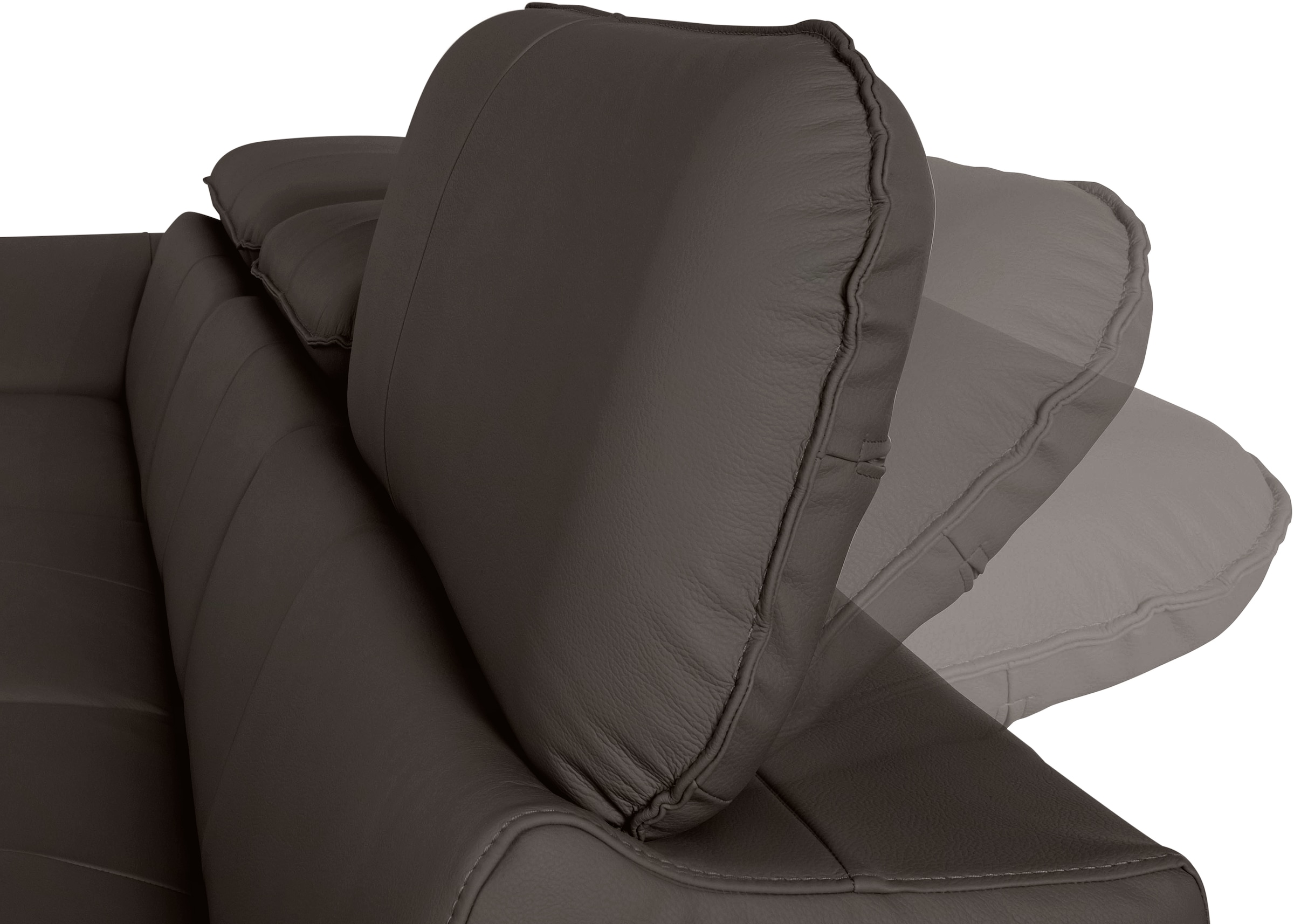 COTTA Ecksofa »Driver L-Form, B: 268 cm, moderne Couch mit Wellenunterfederung, Leder« Kopfteilverstellung, opt. Schlaffunktion + XL Bettkasten, LF:191x129cm