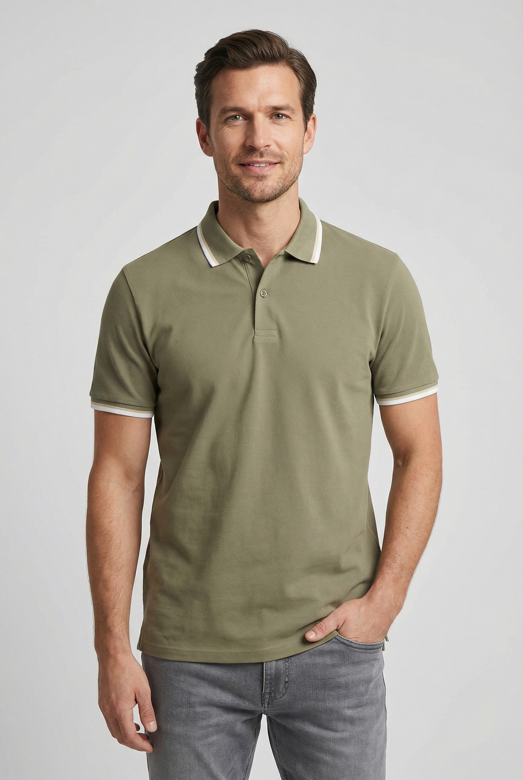 Image of SELECTED Poloshirt "SLHSLIM-ATLAS SPORT SS POLO" Baumwollmischung, slim fit