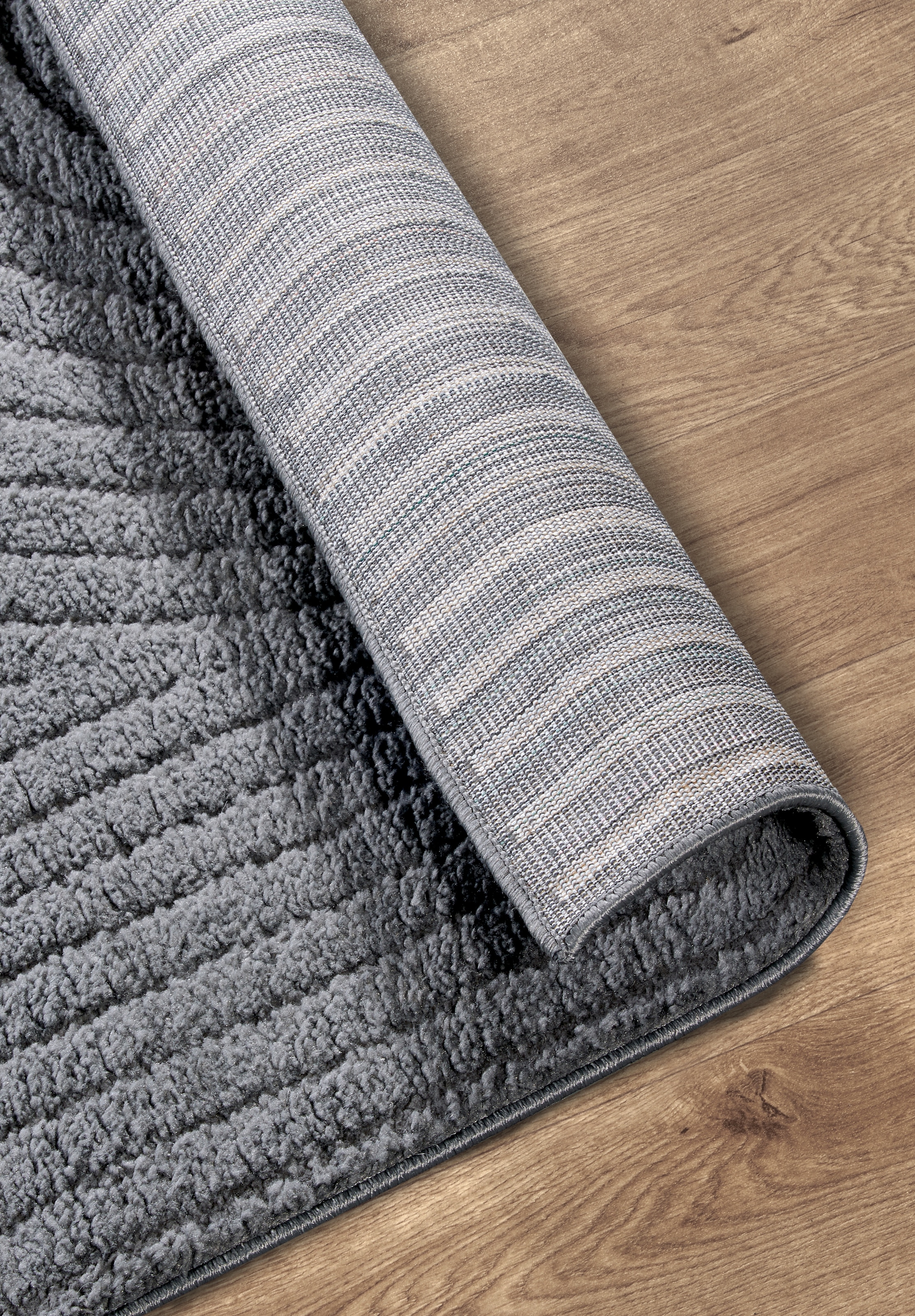 ELLE DECORATION Designteppich »Cosy Panglao, auch als Rundteppich erhältlich«, rechteckig, 14 mm Höhe, uni Kurzflor, Hoch Tief Struktur, modern, Skandi, Boho, Wohnzimmer