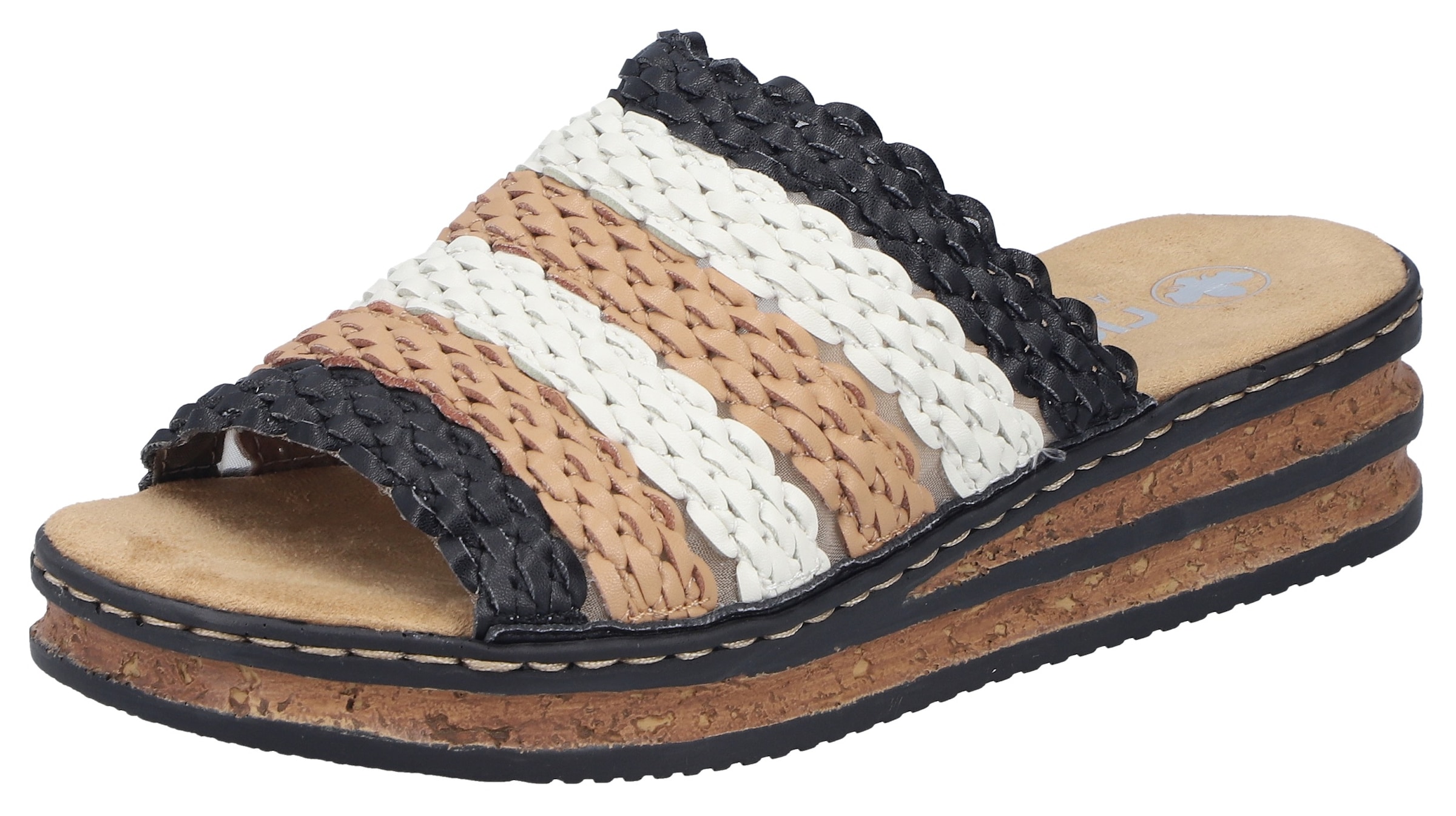 Rieker Pantolette  Chaussure d'été, chaussure de vacances, sandale compensée à enfiler