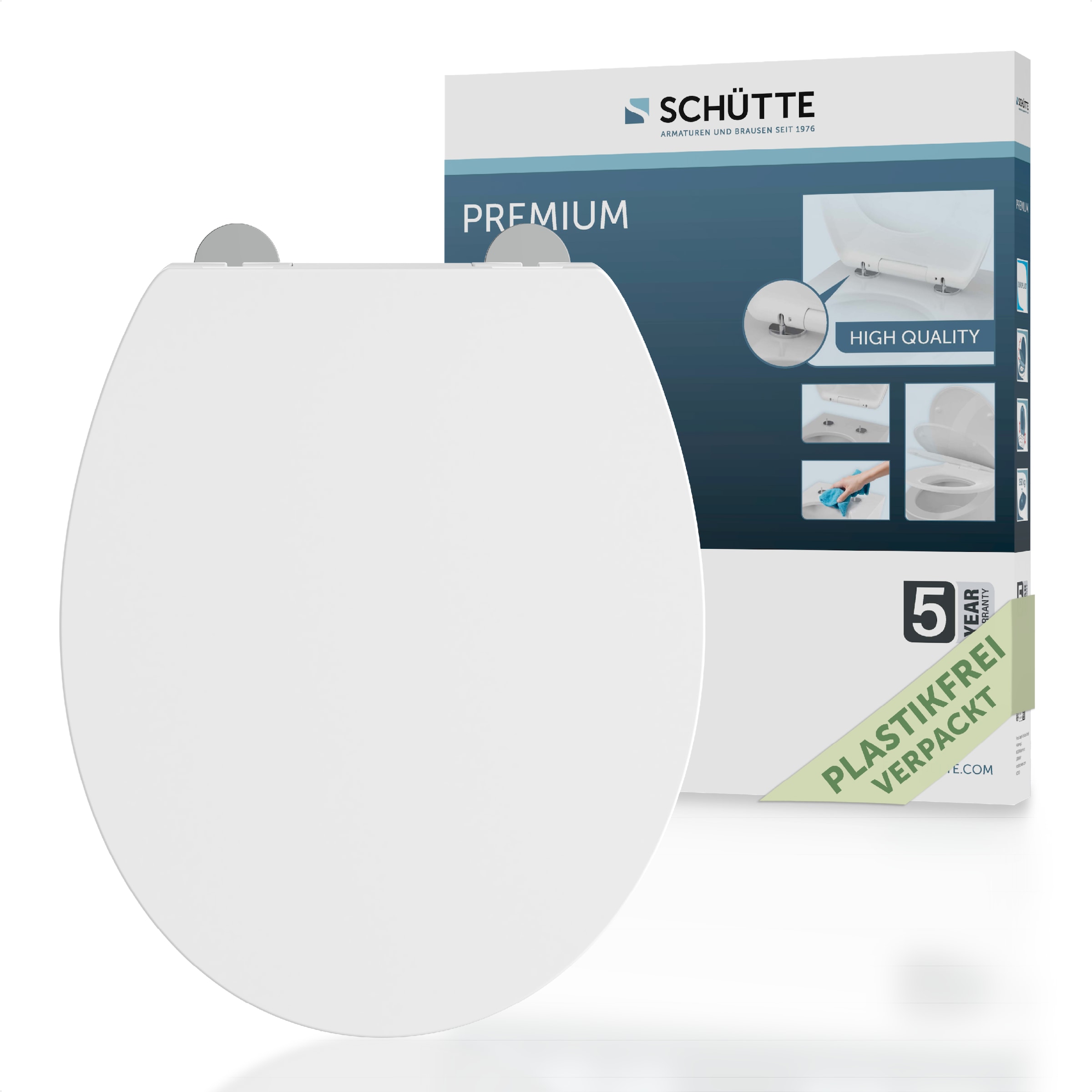 Image of Schütte WC-Sitz "WHITE" aus Kunststoff, mit Absenkautomatik und Schnellverschluss