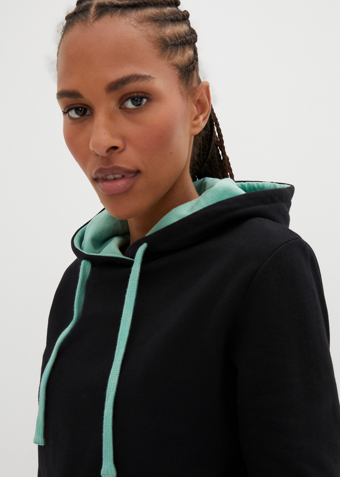 bonprix Hoodie , mit Stehkragen, Oversize Passform, aus Baumwolle
