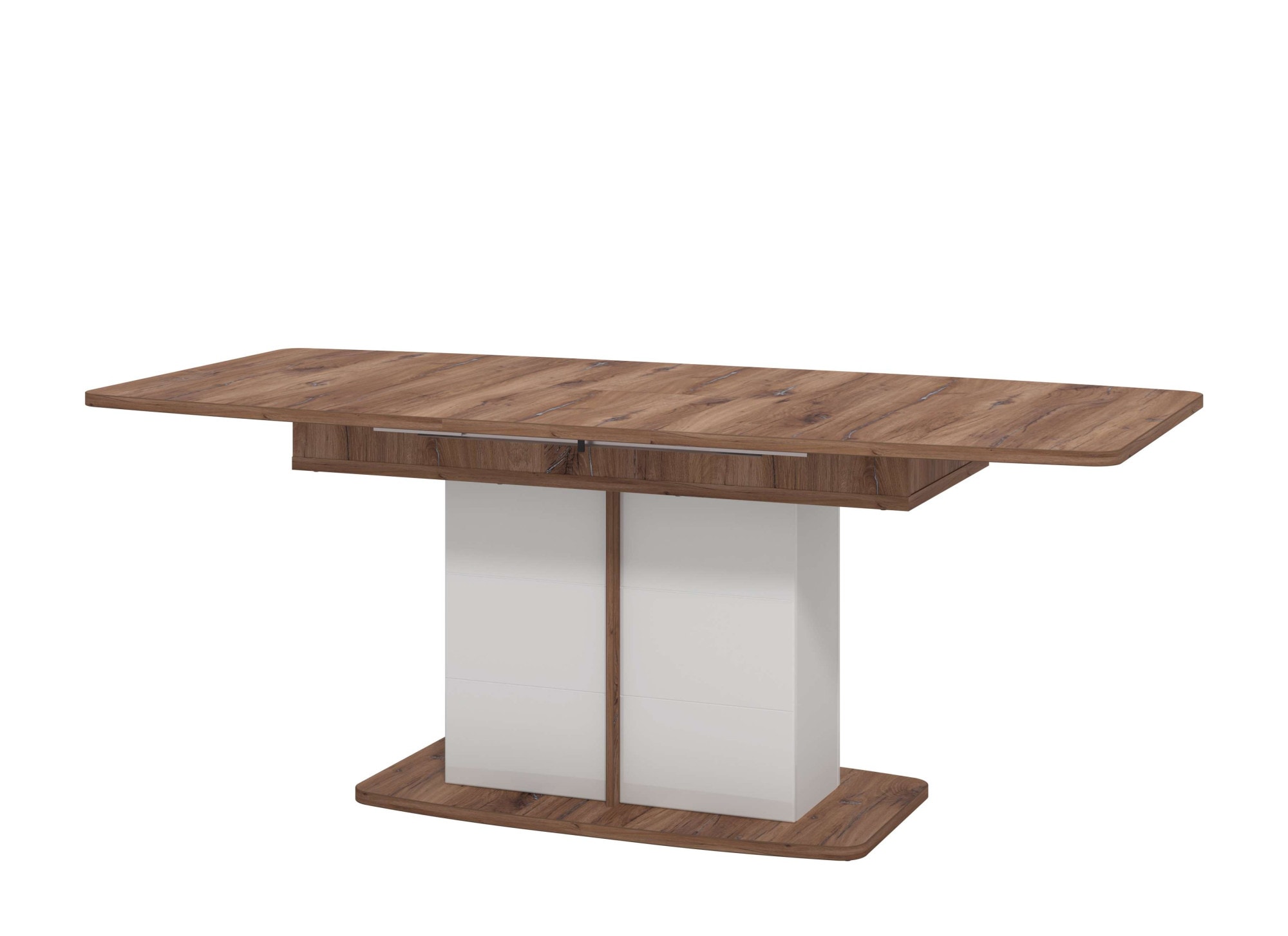 INOSIGN Esstisch »Burgundy 160 cm, modernes Design, Verlängerbar durch Einlegeplatte« max. Breite 200 cm, Farbkombination aus Flagstaf Eiche und Weiss