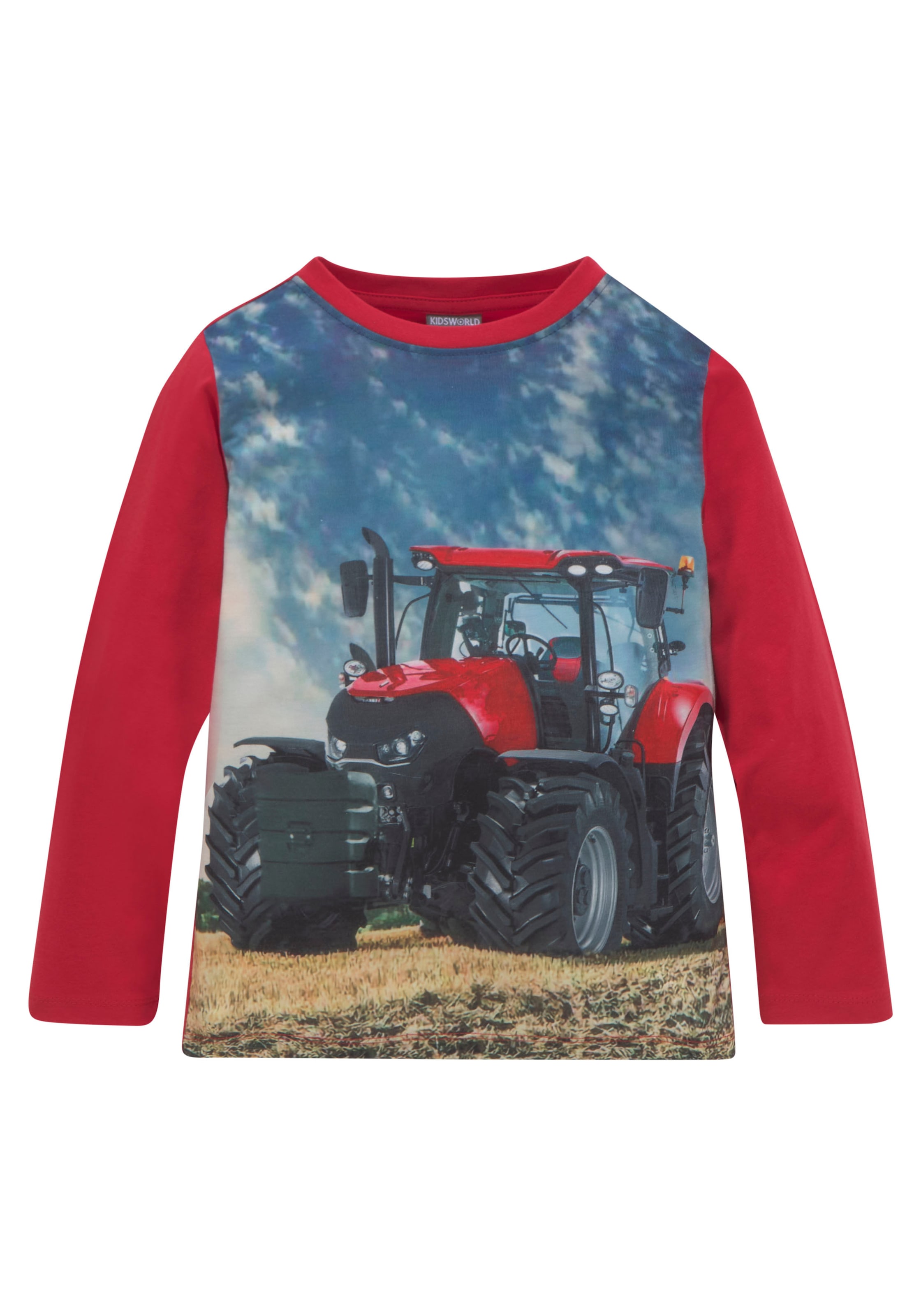 ✌ KIDSWORLD Langarmshirt »Traktoren«, (Packung, 2 tlg.), mit 1x Fotodruck  Acheter en ligne