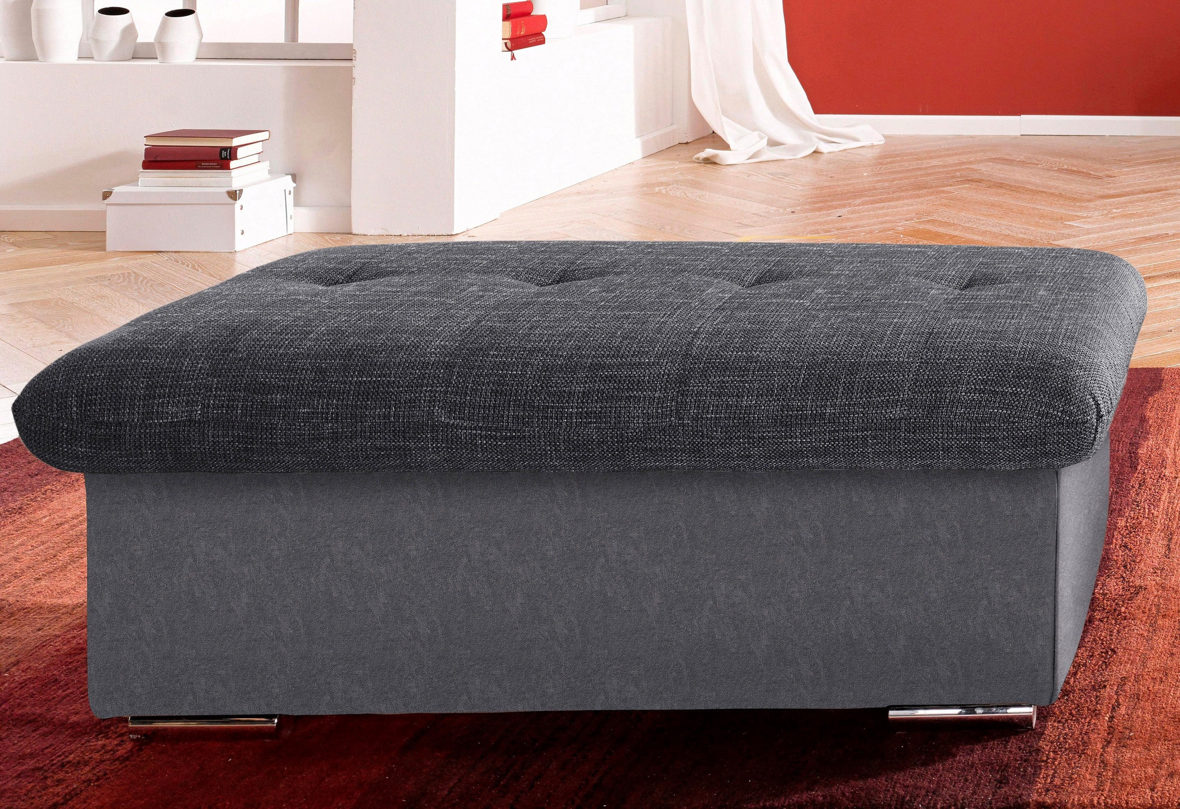 TRENDMANUFAKTUR Hocker »Reggae, Bankhocker mit toller Detailverarbeitung im Sitz«, inkl. Staufach unter der Sitzfläche