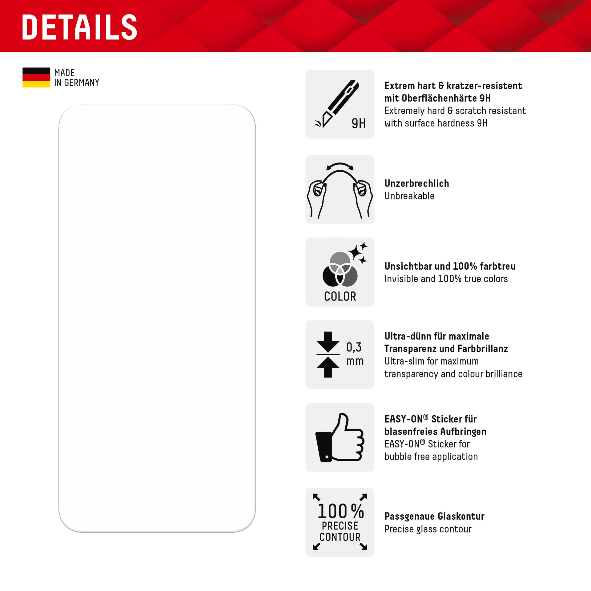 Displex Displayschutzglas »Smart Glass«, für Samsung Galaxy A24/A25, Displayschutzfolie, Schutzfolie, Bildschirmschutz, kratz- & stossfest
