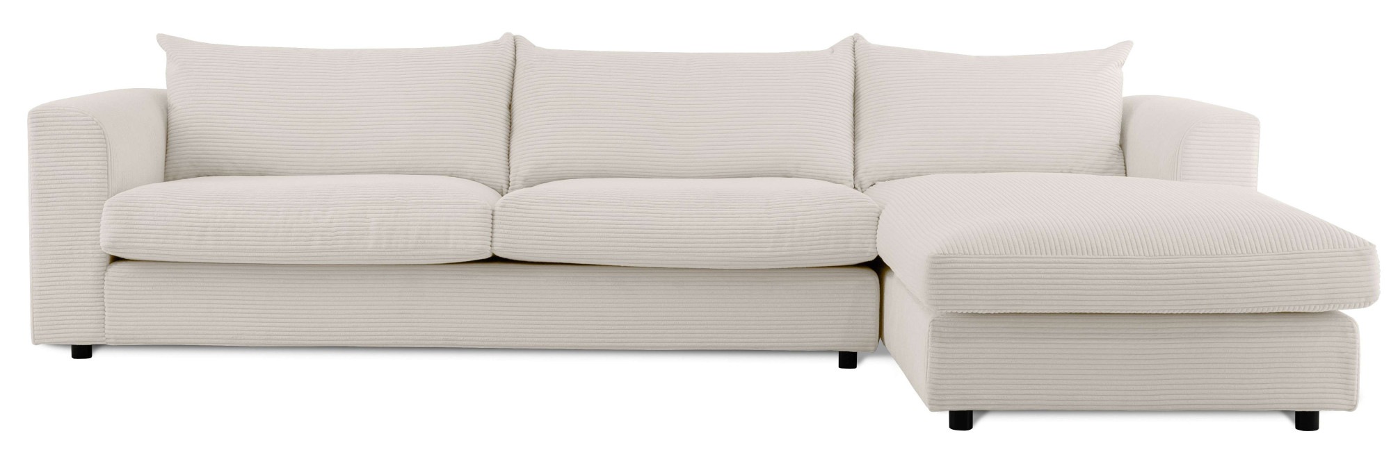 LeGer Home by Lena Gercke Ecksofa »Avelina«, (2 St.), Breite 297 cm, in Cord- und Chenille- Stoff, Rückenkissen mit Federn