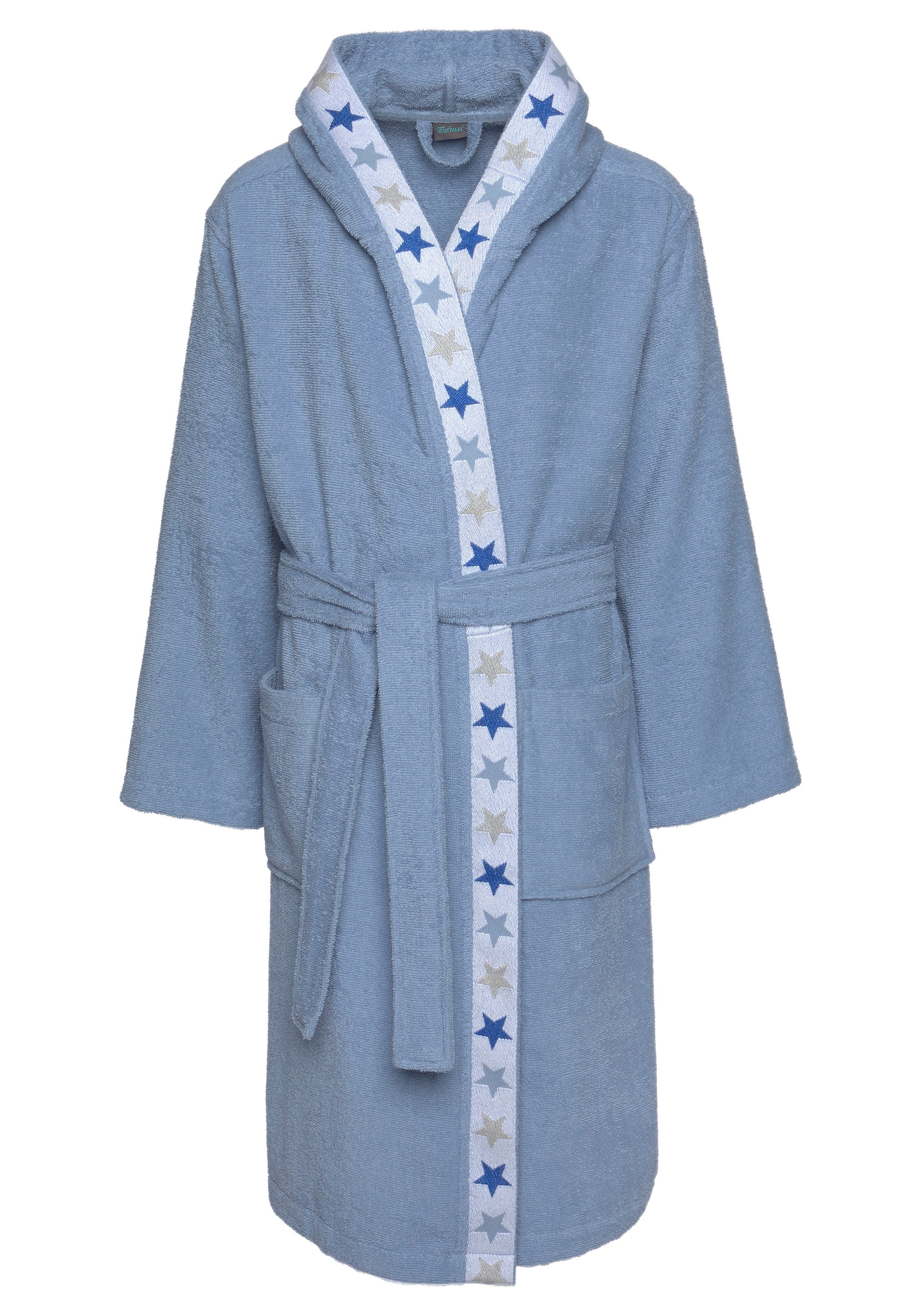 Image of Lüttenhütt Kinderbademantel »Tilly«, (1 St.), für Mädchen & Jungen, Bademantel für Kinder mit Kapuze & Sternen auf der Bordüre, aus 100% Baumwolle bei Ackermann Versand Schweiz
