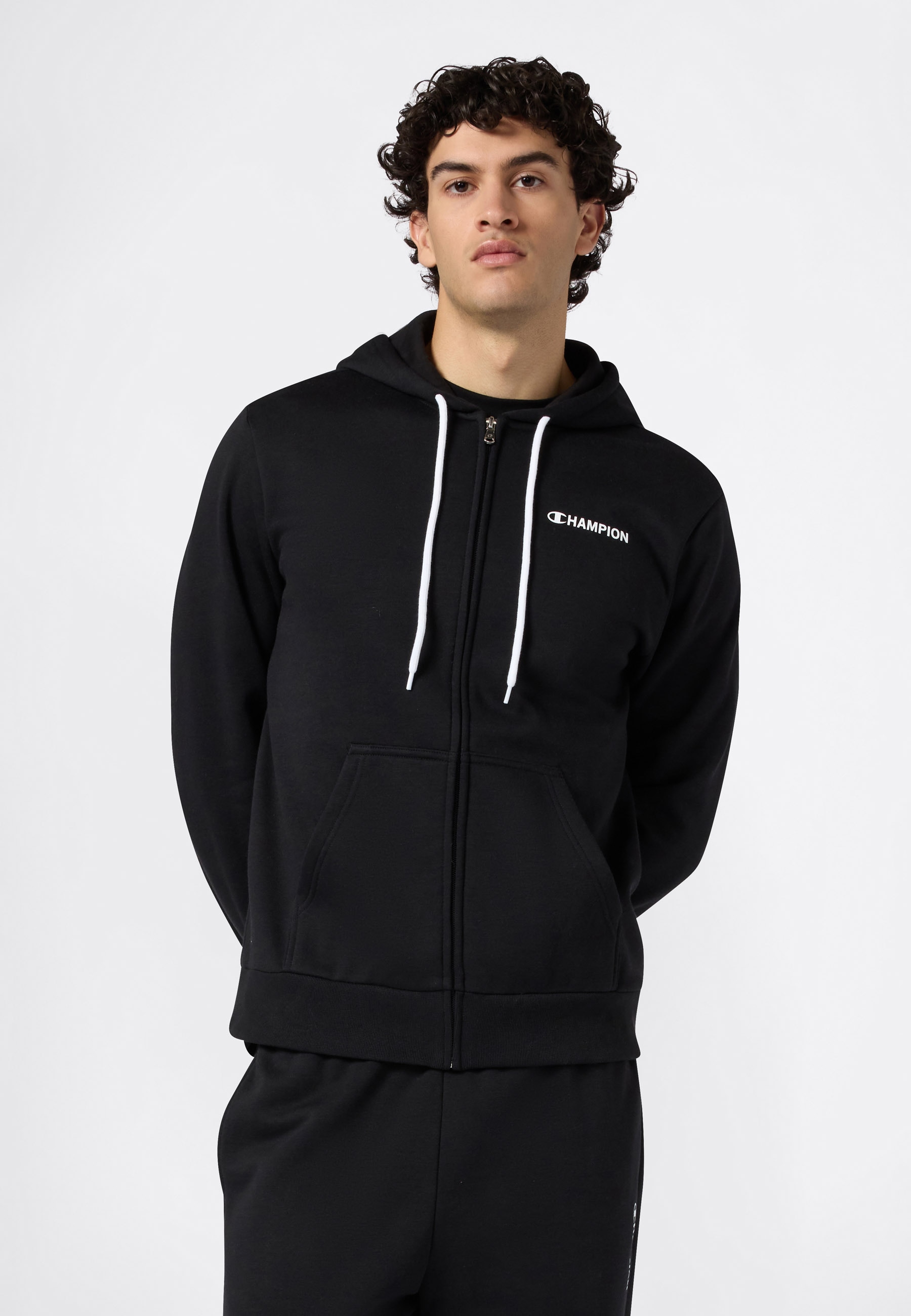 Image of Champion Kapuzensweatjacke "Graphic Full Zip Hoodie" mit Kapuze, für Alltag, aus Baumwolle und Polyester