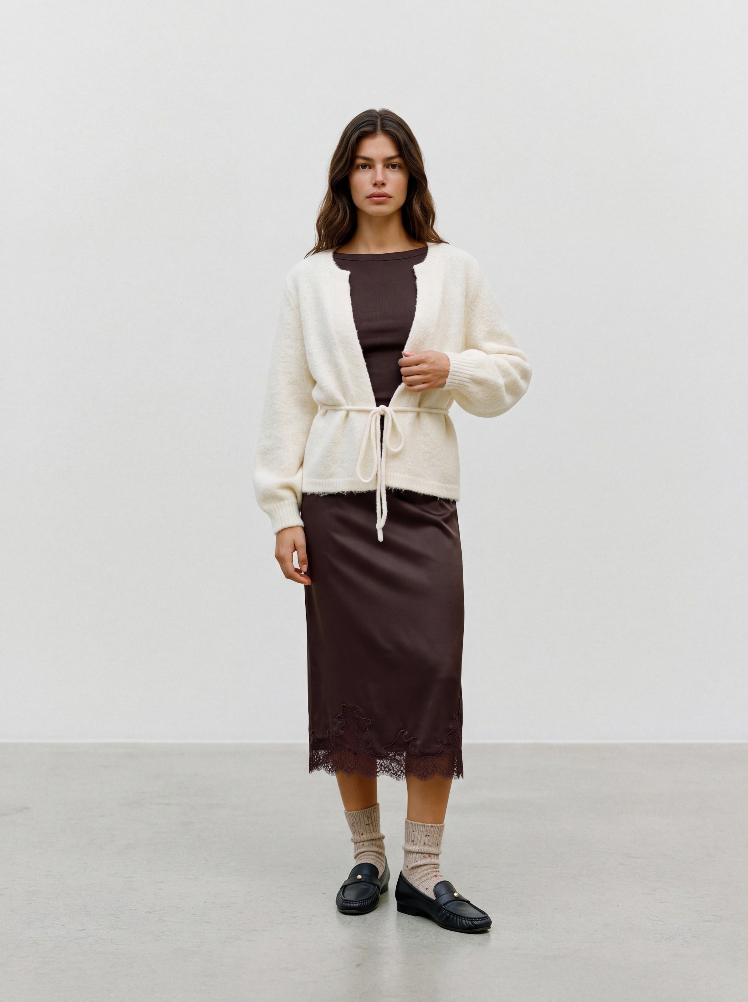 Vero Moda Strickjacke »VMBERRY LS O-NECK TIE CARDIGAN NOOS« Materialmix