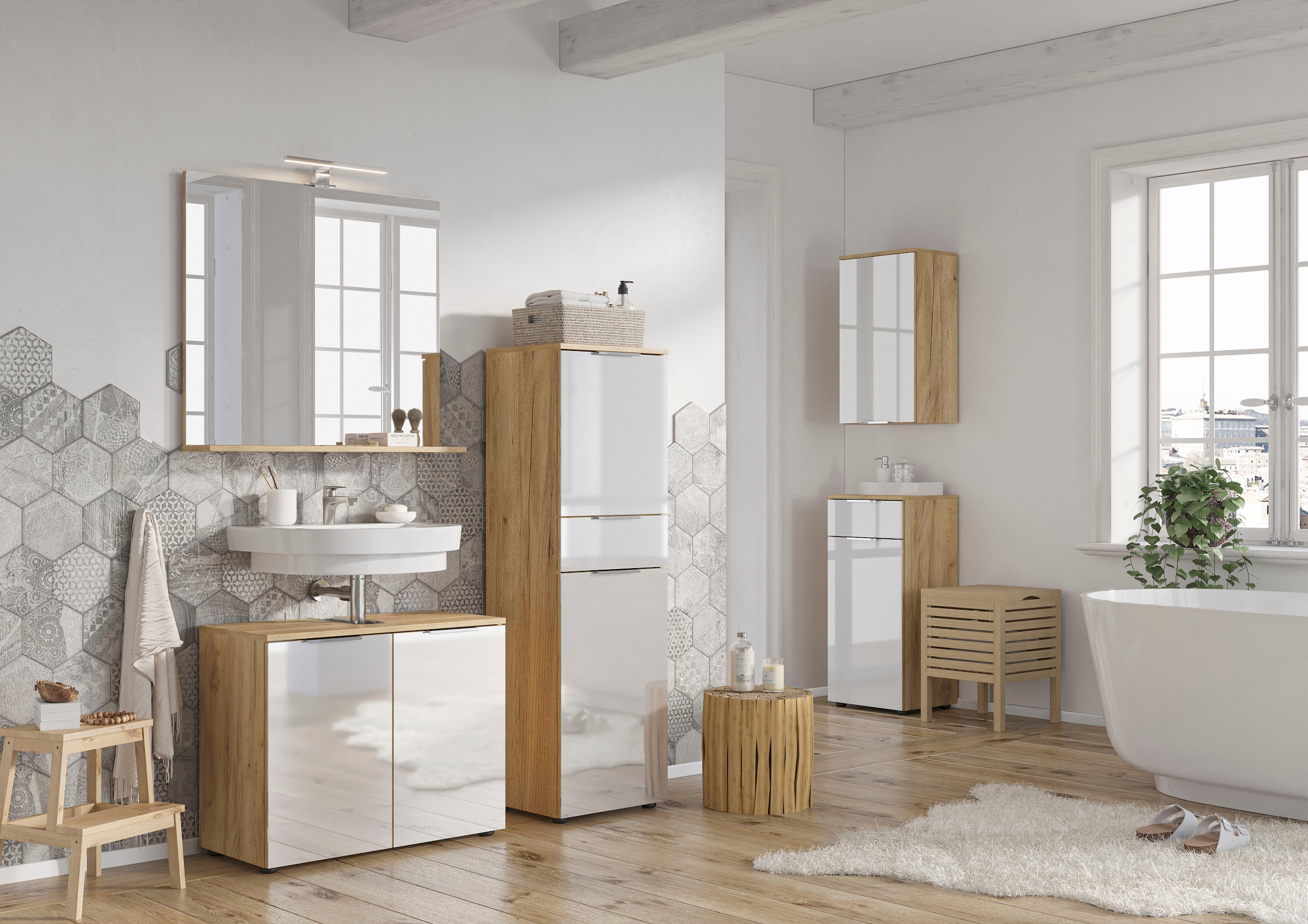 GERMANIA Unterschrank »Avino«, Breite 39 cm, Glasfronten, Soft-Close-Funktion