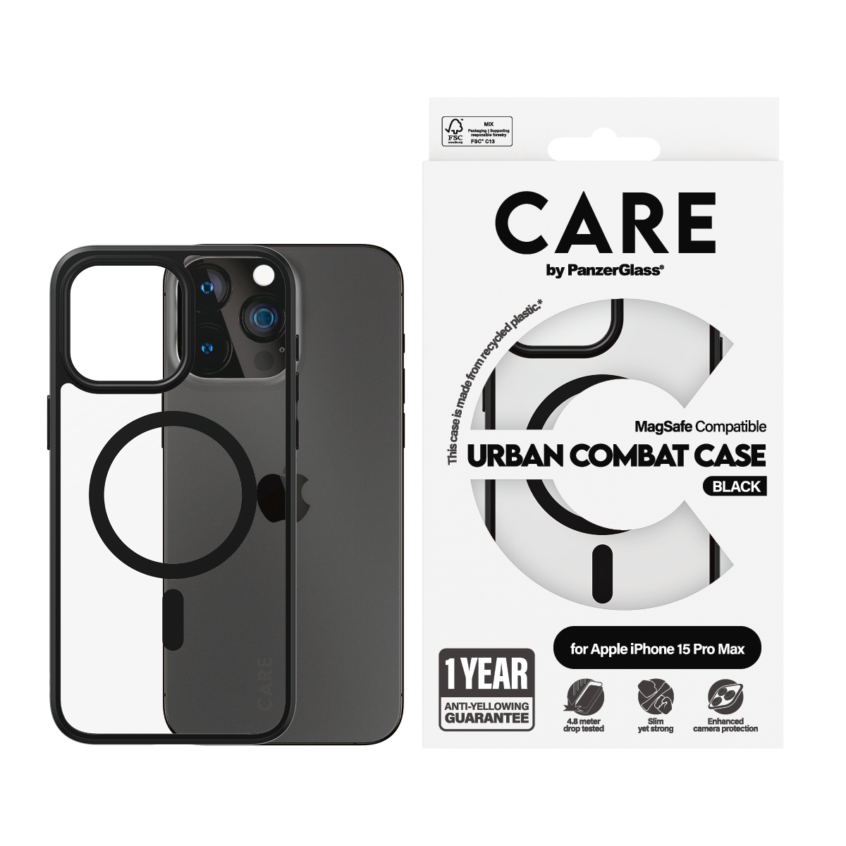 Image of CARE by PanzerGlass Handyhülle "Urban Combat Case mit MagSafe für Apple iPhone 15 Pro Max" Backcover, Schutzhülle, Handyschutzhülle, Case, Schutzcase, stossfest