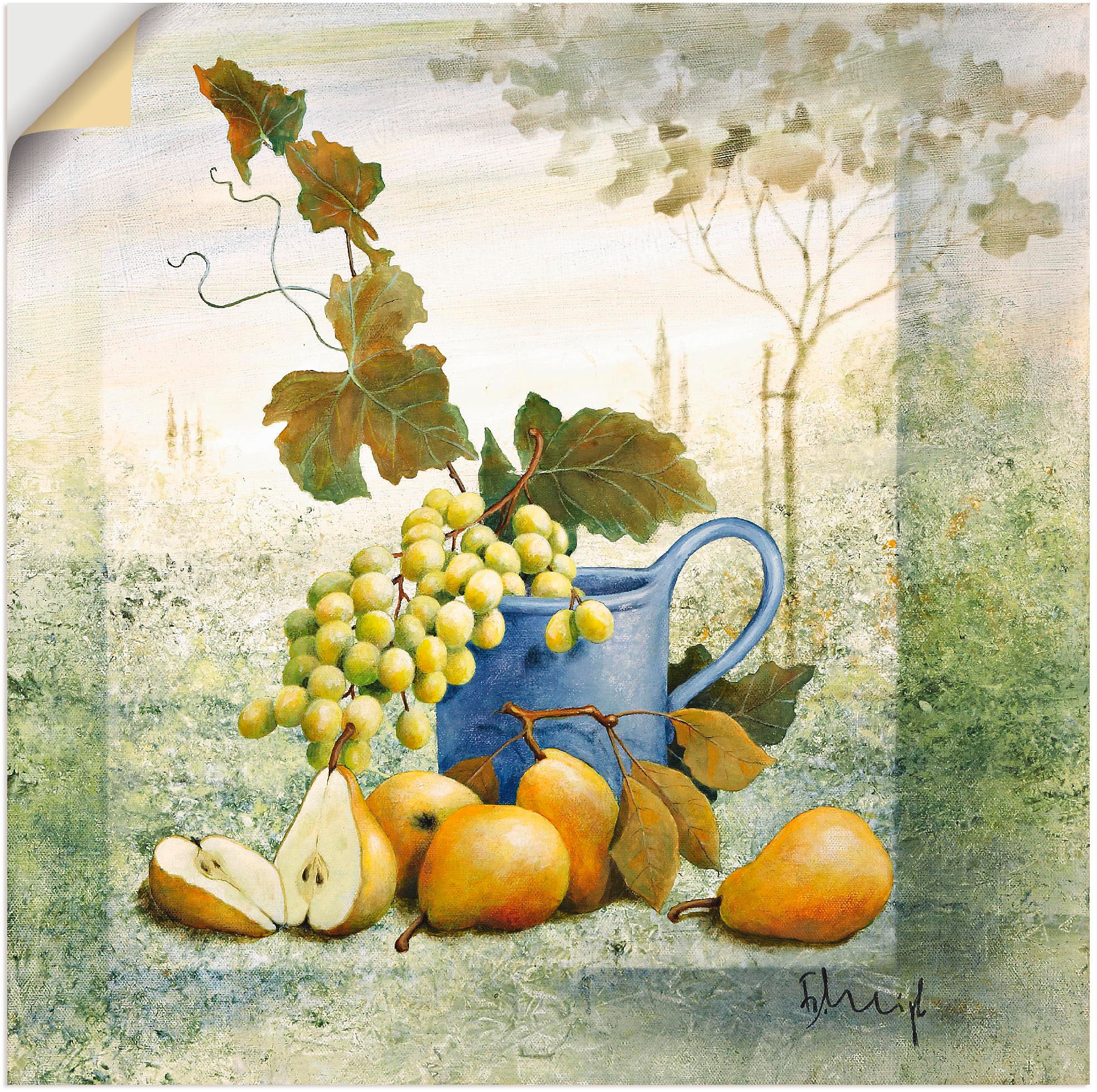 Image of Artland Wandbild »Birnenernte«, Arrangements, (1 St.), in vielen Grössen & Produktarten -Leinwandbild, Poster, Wandaufkleber / Wandtattoo auch für Badezimmer geeignet bei Ackermann Versand Schweiz