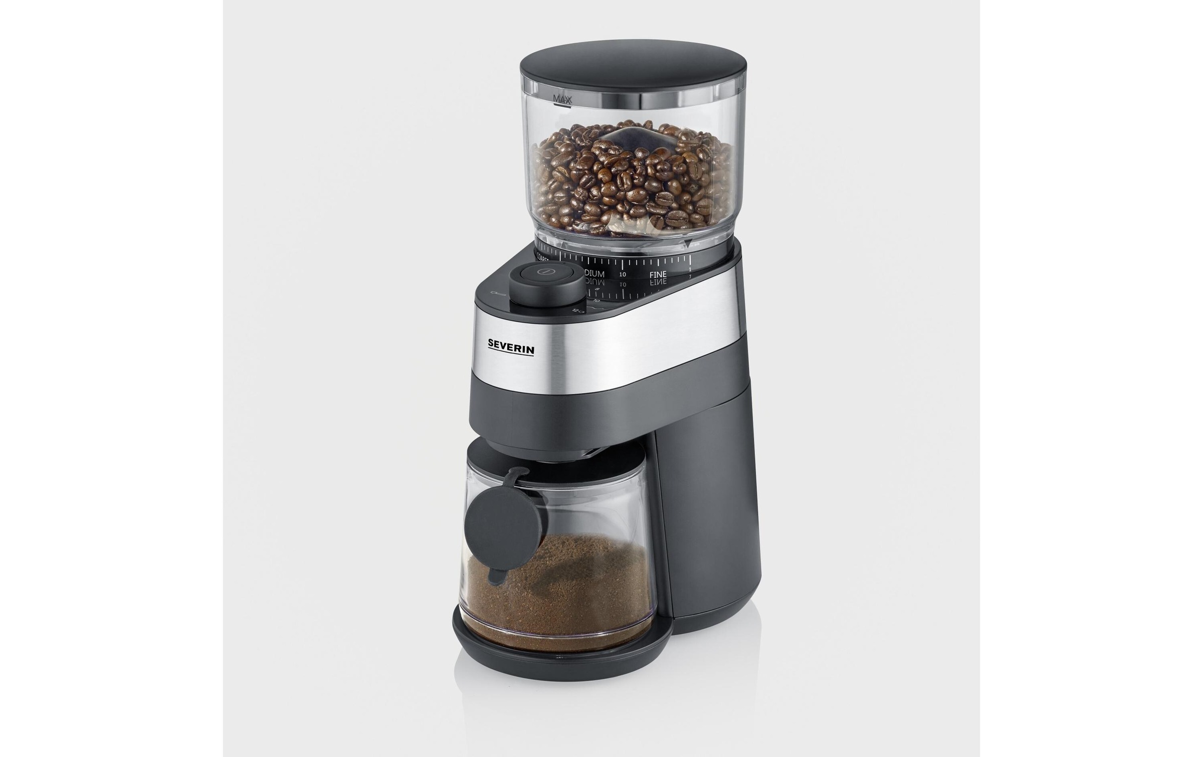 Severin Moulin à café »KM 3880« Scheibenmahlwerk 240 gBohnenbehälter bis 240g Bohnen, Aromaverschluss, Mahlgrad in 30 Stufen einstellbar