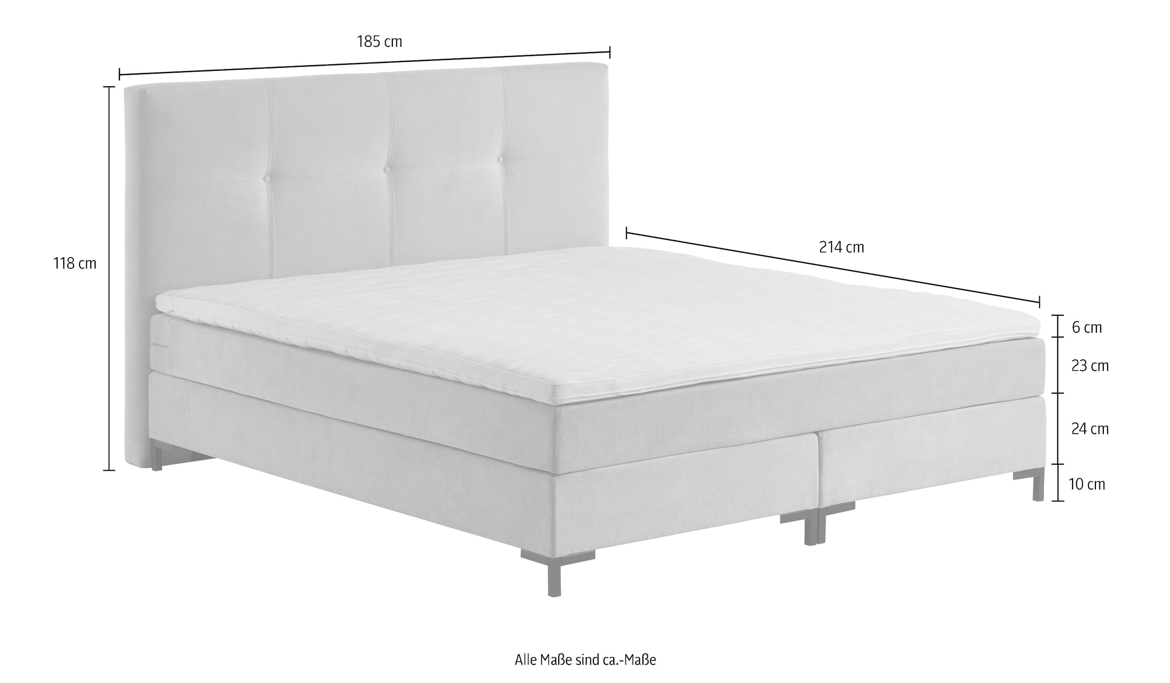ATLANTIC home collection Boxspringbett »Romy«, Taschen-Federkernmatratze, inkl. Topper