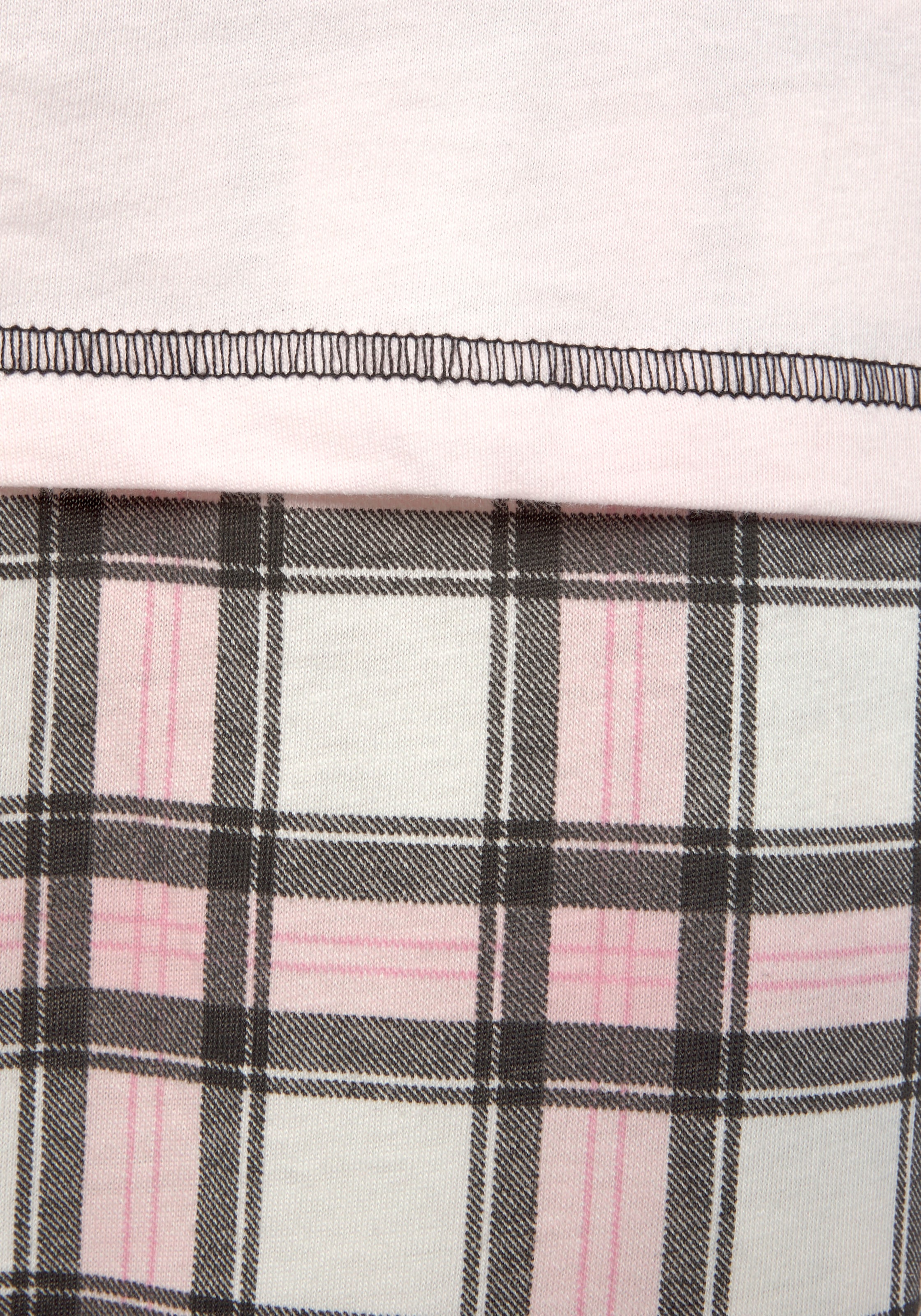 Vivance Dreams Pyjama, (Packung, 4 tlg., 2 Stück), im Doppelpack mit Karomuster