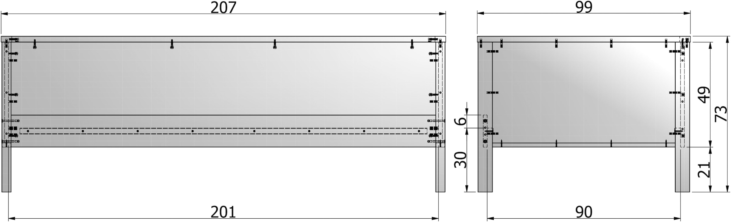WOOOD Bettgestell »Nikki FSC®-Kiefernholz gebürstet, H 73 x B 208 x D 100 cm« Matratzenmass 90x200 cm, Schublade optional, mit akzentuierter Maserung