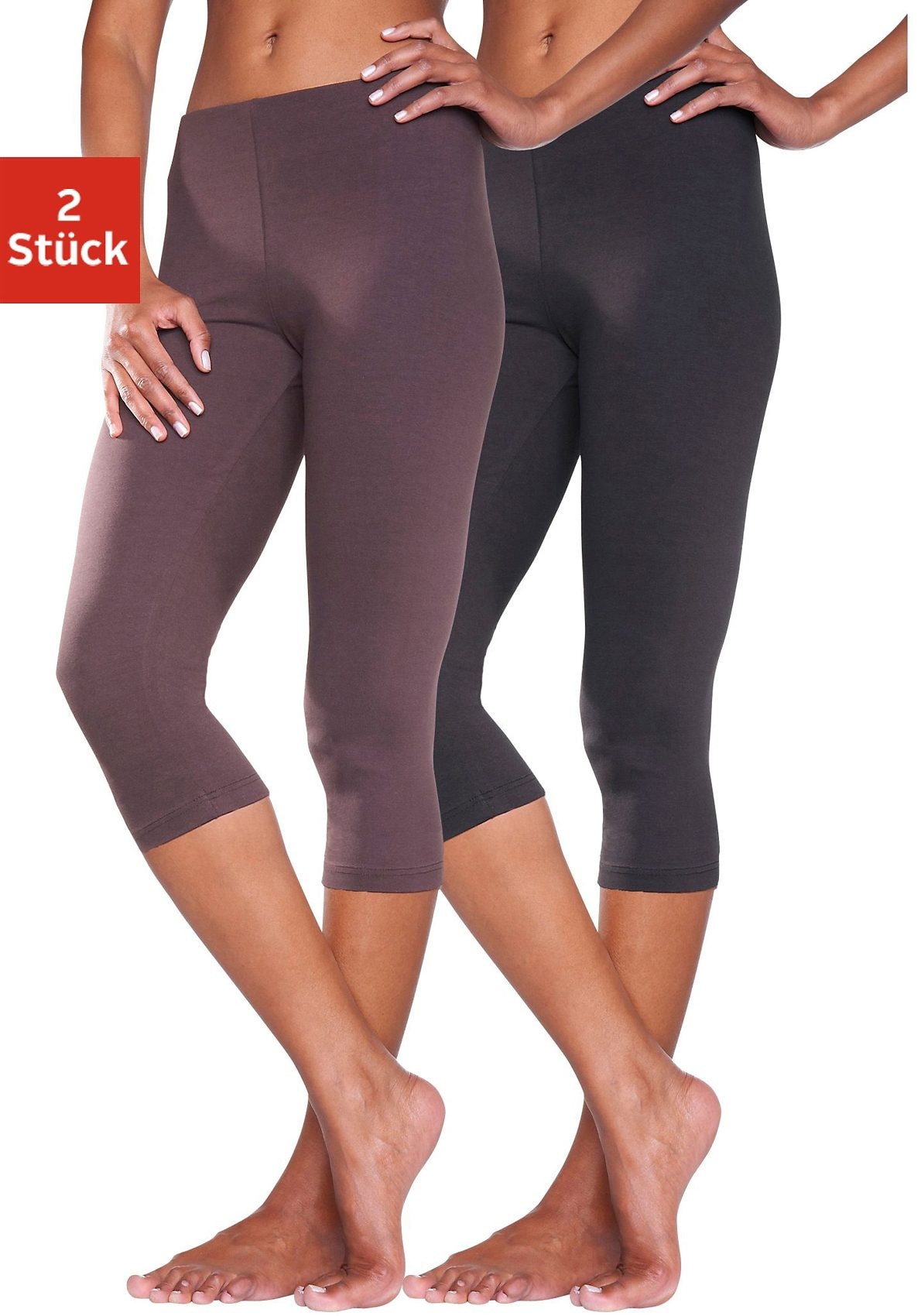 Vivance active Caprileggings, (2er-Pack), mit Gummibund, Loungewear