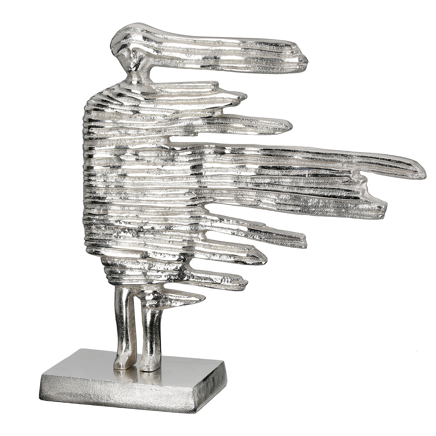 Image of GILDE Dekofigur "Skulptur Verwehung silberfarben H. 38 cm"