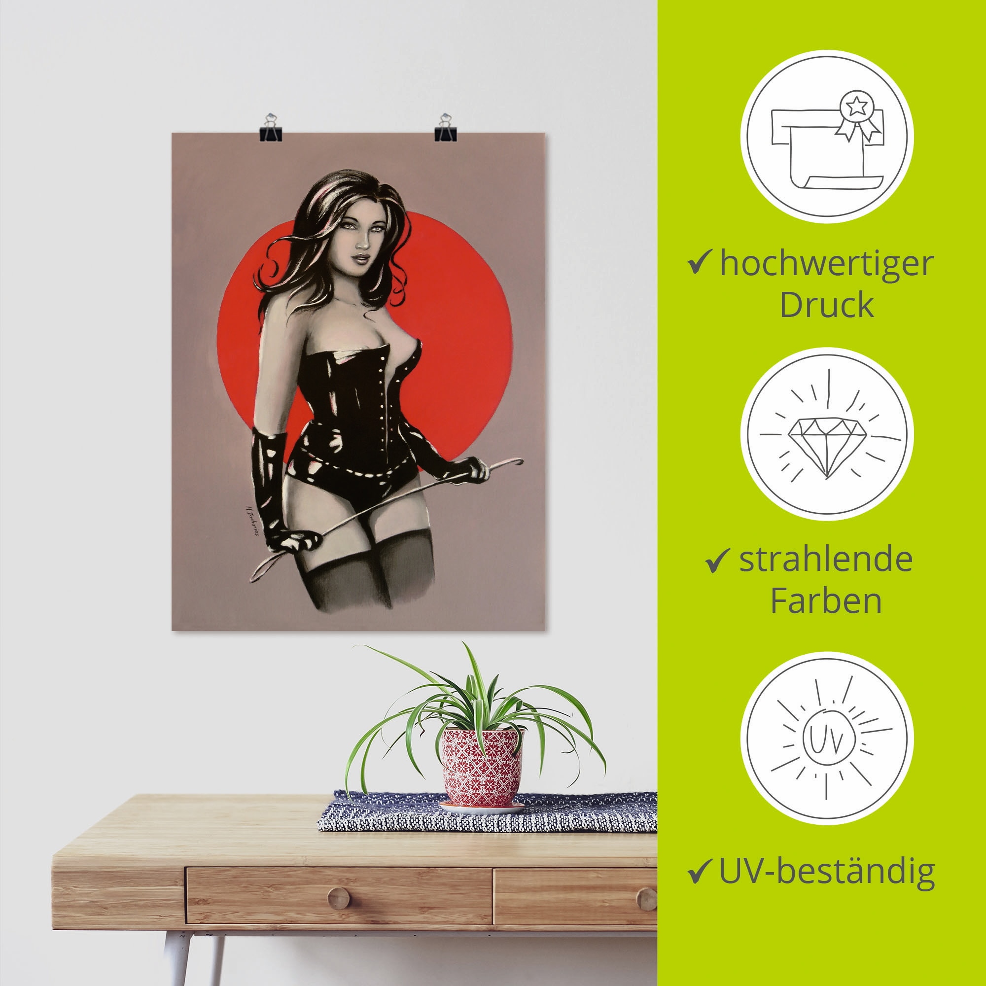 Artland Poster »Mistress Herrin der Lust - Malerei«, Frau, (1 St.), als Alubild, Leinwandbild, Wandaufkleber oder Poster in versch. Grössen