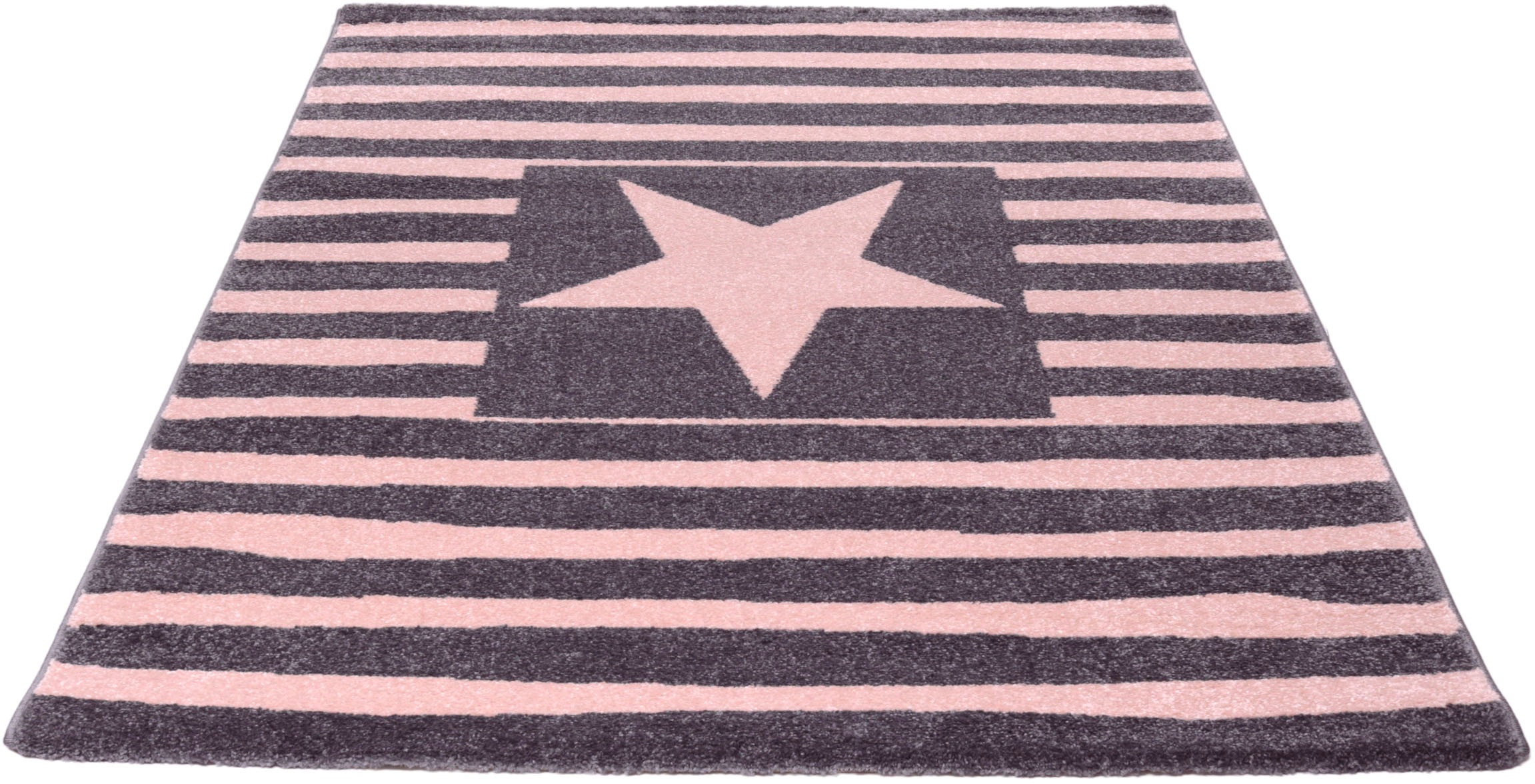 Image of Living Line Kinderteppich »Star«, rechteckig, 12 mm Höhe, Kurzflor, gestreift mit Stern Motiv, Kinderzimmer bei Ackermann Versand Schweiz