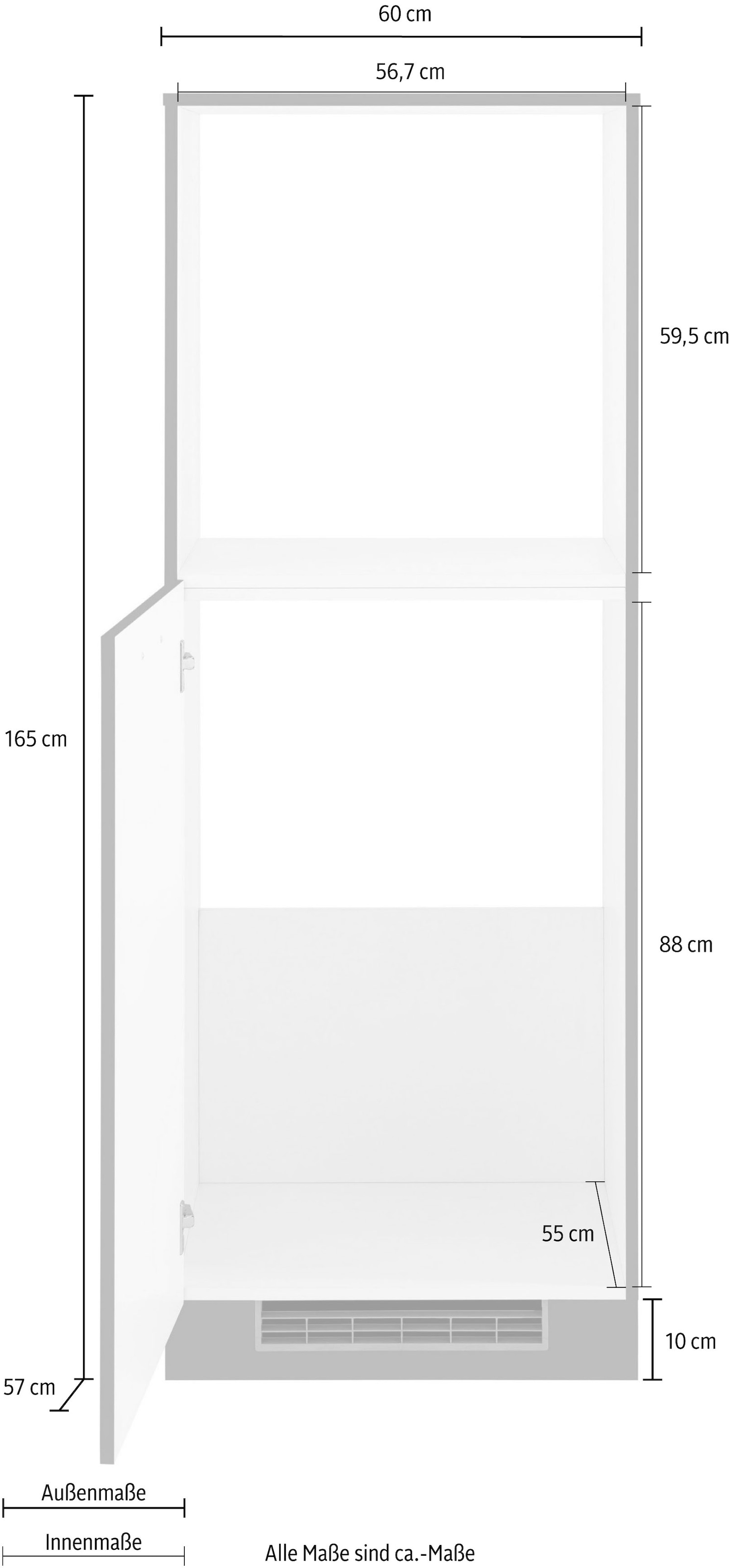 ♕ wiho Küchen 60 cm »Esbo«, Backofen/Kühlumbauschrank breit auf versandkostenfrei