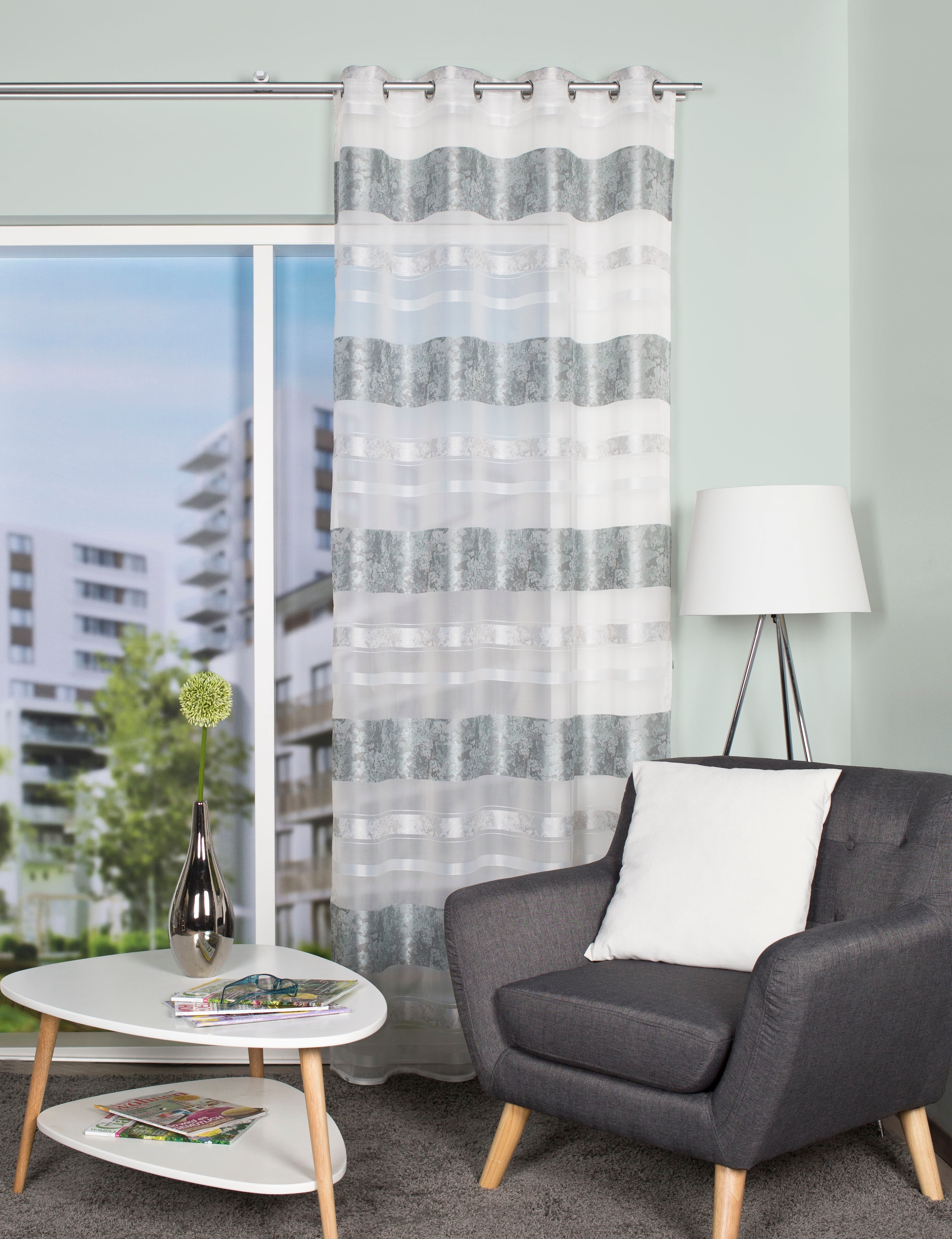 Image of HOME WOHNIDEEN Vorhang "KIRAN" Ösen 1 Stk. tlg. HxB: 245x140, Jacquardmusterung