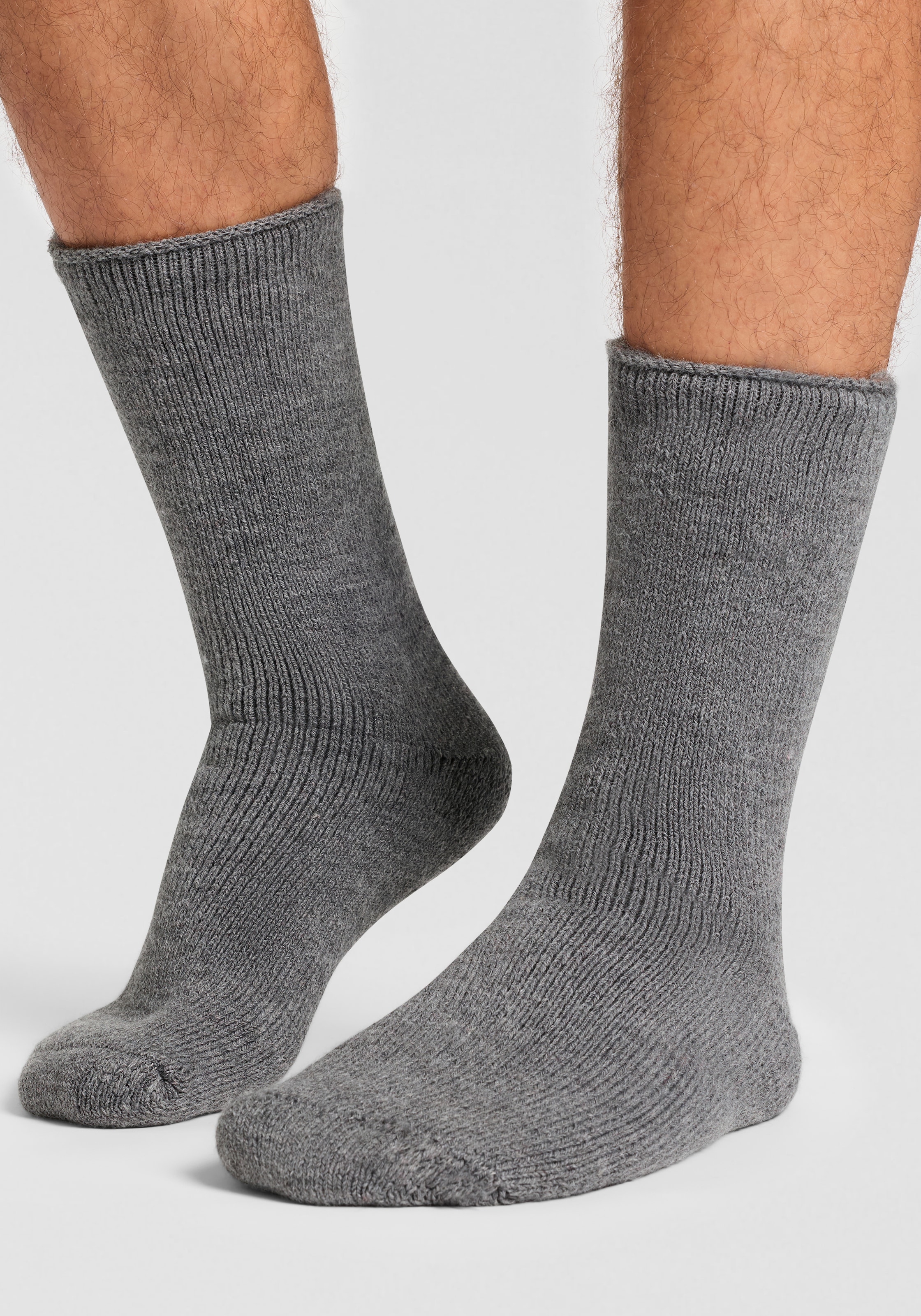 Image of Heatkeeper Socken 2 Paar tlg. Doppelpack gefütterte Wintersocken in schwarz und grau