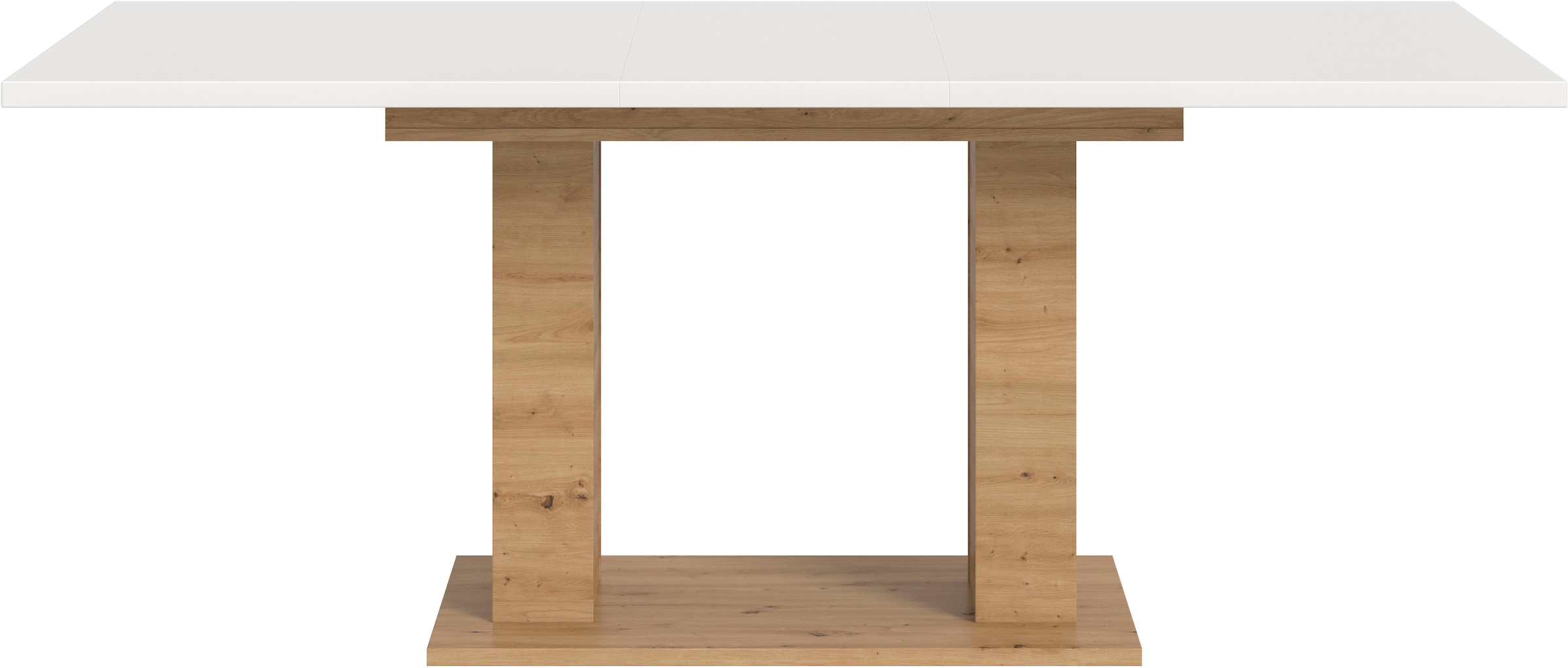 Home affaire Table de salle à manger »Motus, ausziehbar 150 -190 cm, inklusive 40 cm Einlegeplatte« Ensemble, 1 cuis tlg. Doppelsäulengestell mit Bodenplatte, Tisch, Esstisch, Küche