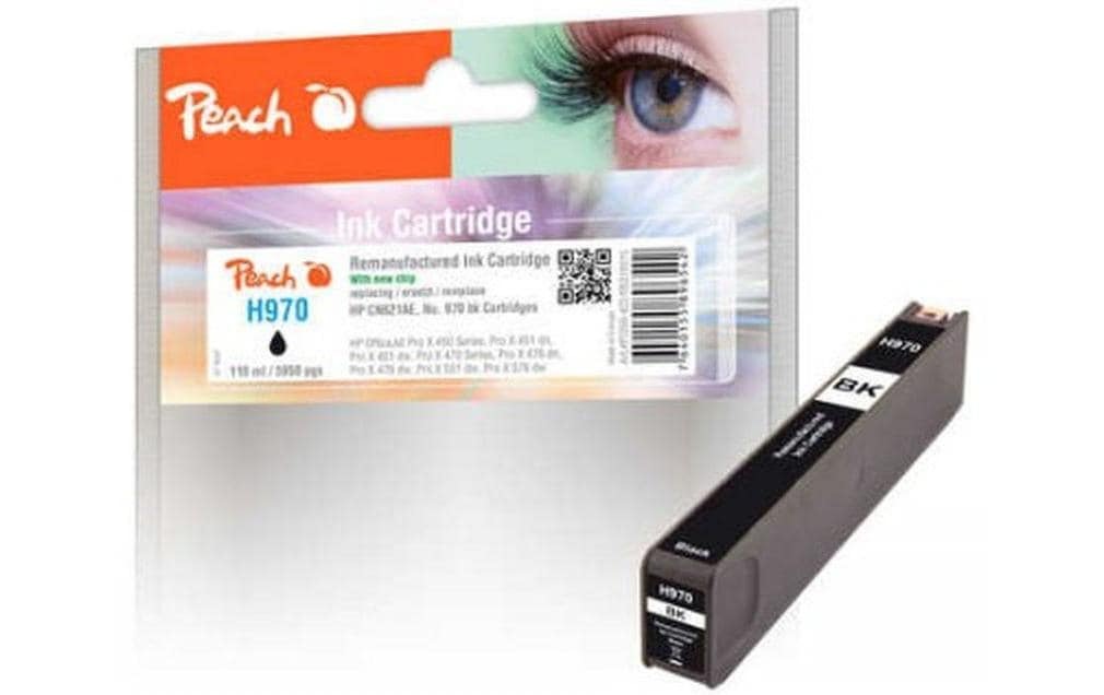 Tintenpatrone »Peach HP Nr. 970 (CN621AE) Black«, (1 St.)
