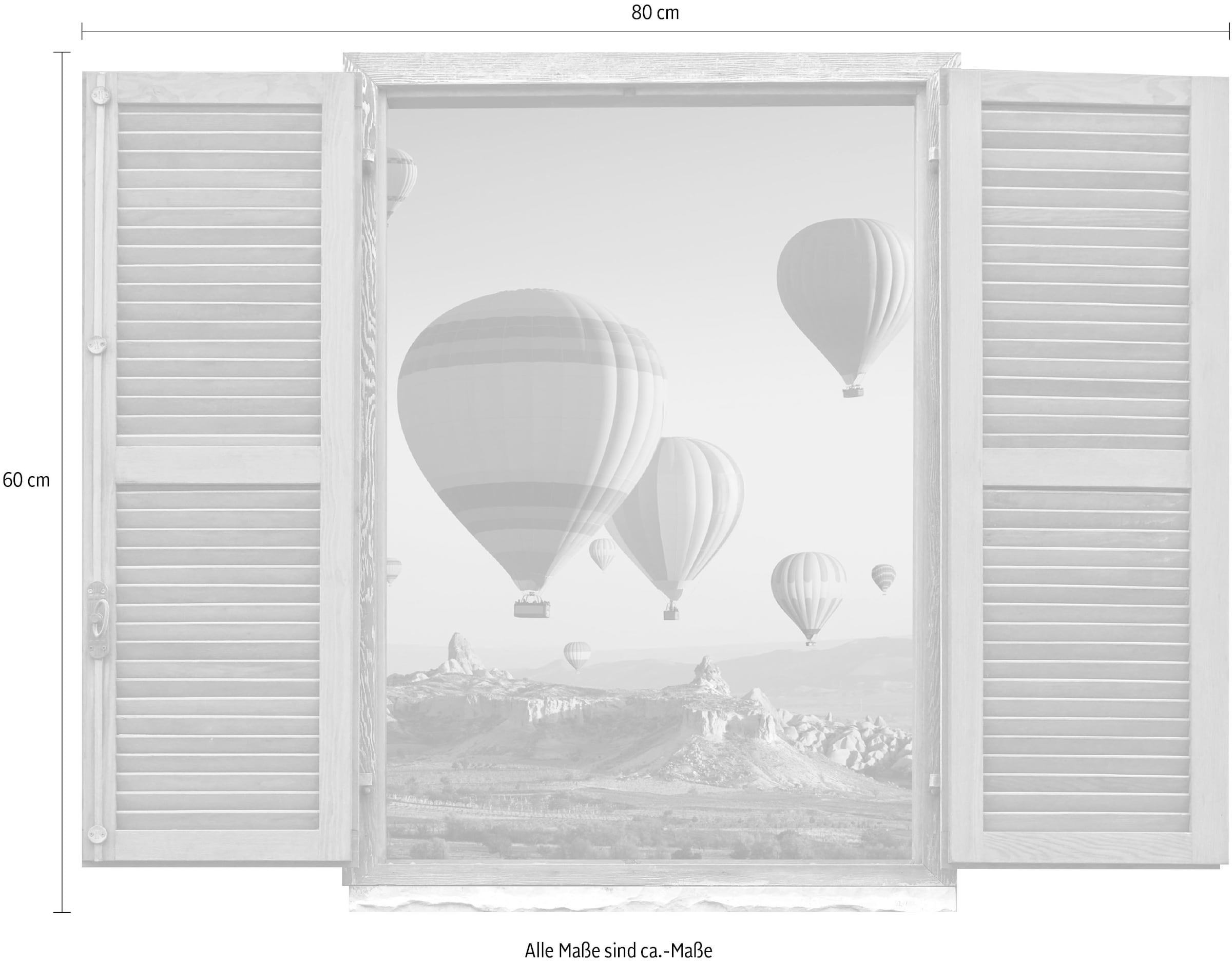 queence Wandtattoo »Heissluftballons« Wandsticker, Wandbild, selbstklebend, 3D, Fenster