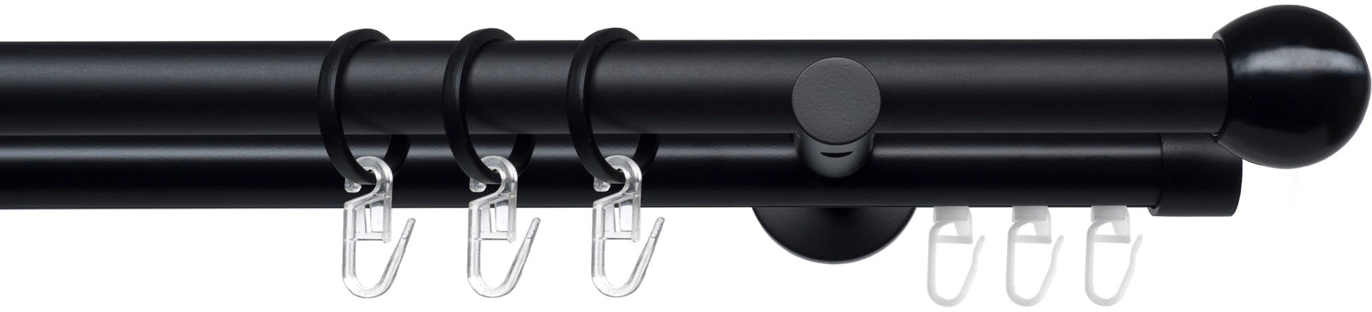 Image of Liedeco Gardinenstange »Stilgarnitur 20 mm Blues Kugel«, 2 läufig-läufig, Fixmass, Gardinenstange Komplett bei Ackermann Versand Schweiz