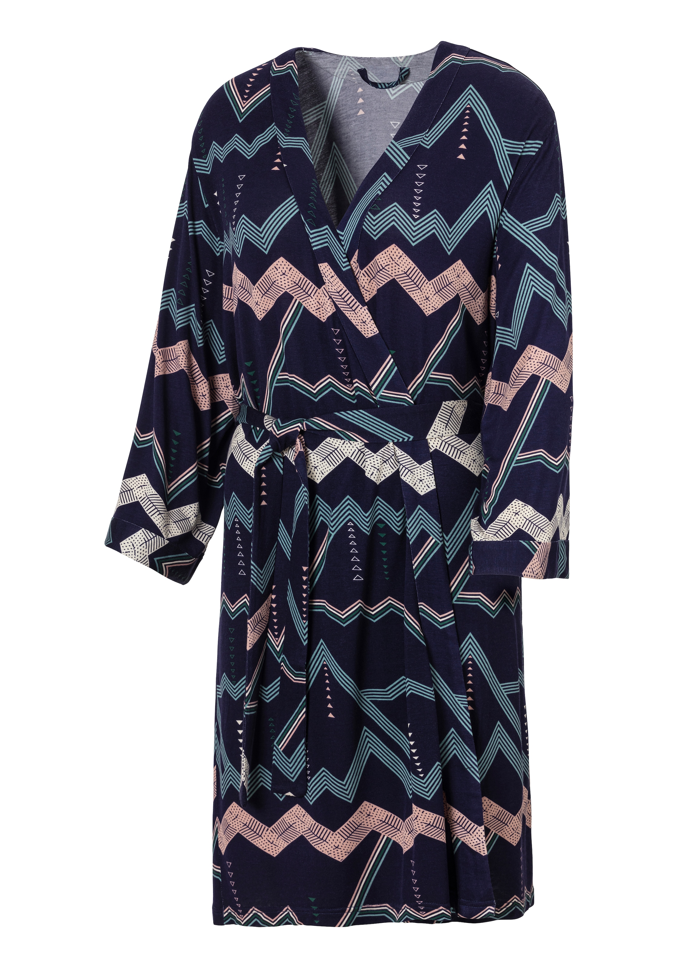 LASCANA Kimono, mit grafischem Zick-Zack Muster