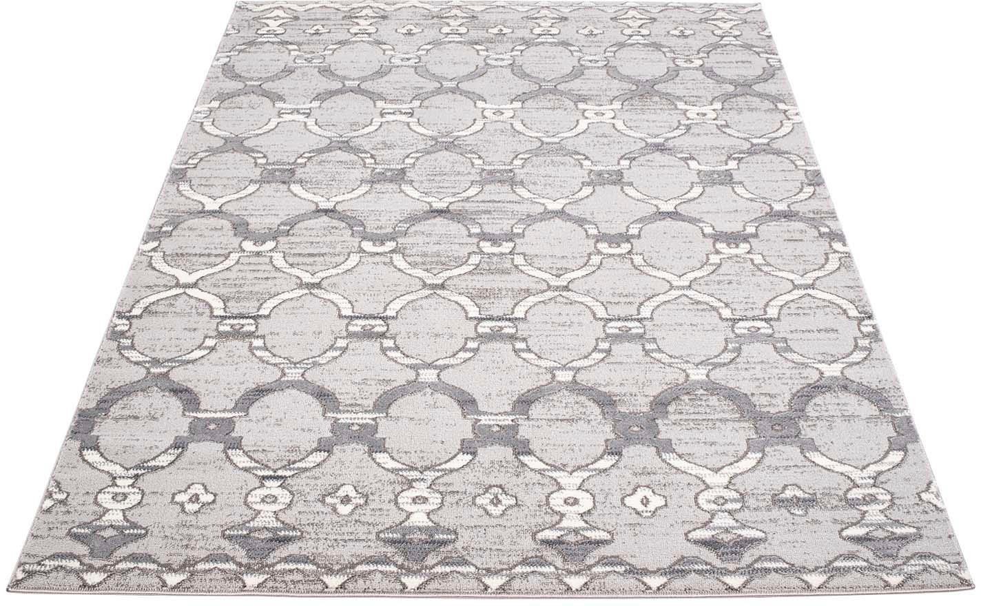 Carpet City Tapis »Platin 7885« Rectangulaire 11 mm Höhe Kurzflor, Marokkanisch, Glänzend durch Polyester