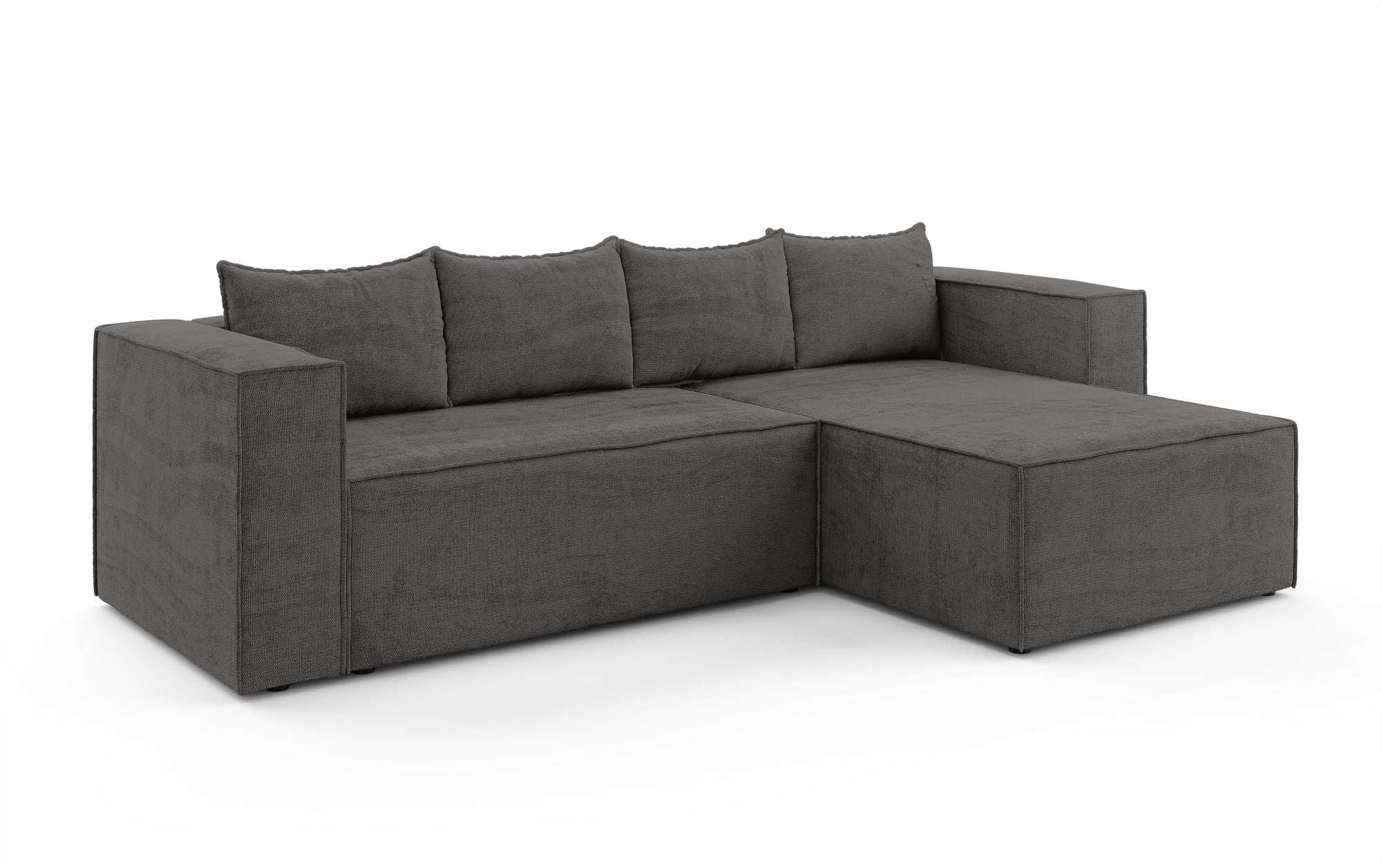 INOSIGN Ecksofa »LINCOLNVILLE mit Bettfunktion und Bettkasten, Masse B/H/T 244/76/150 cm«, L-Form mit Wellenunterfederung, Recamiere beidseitig montierbar